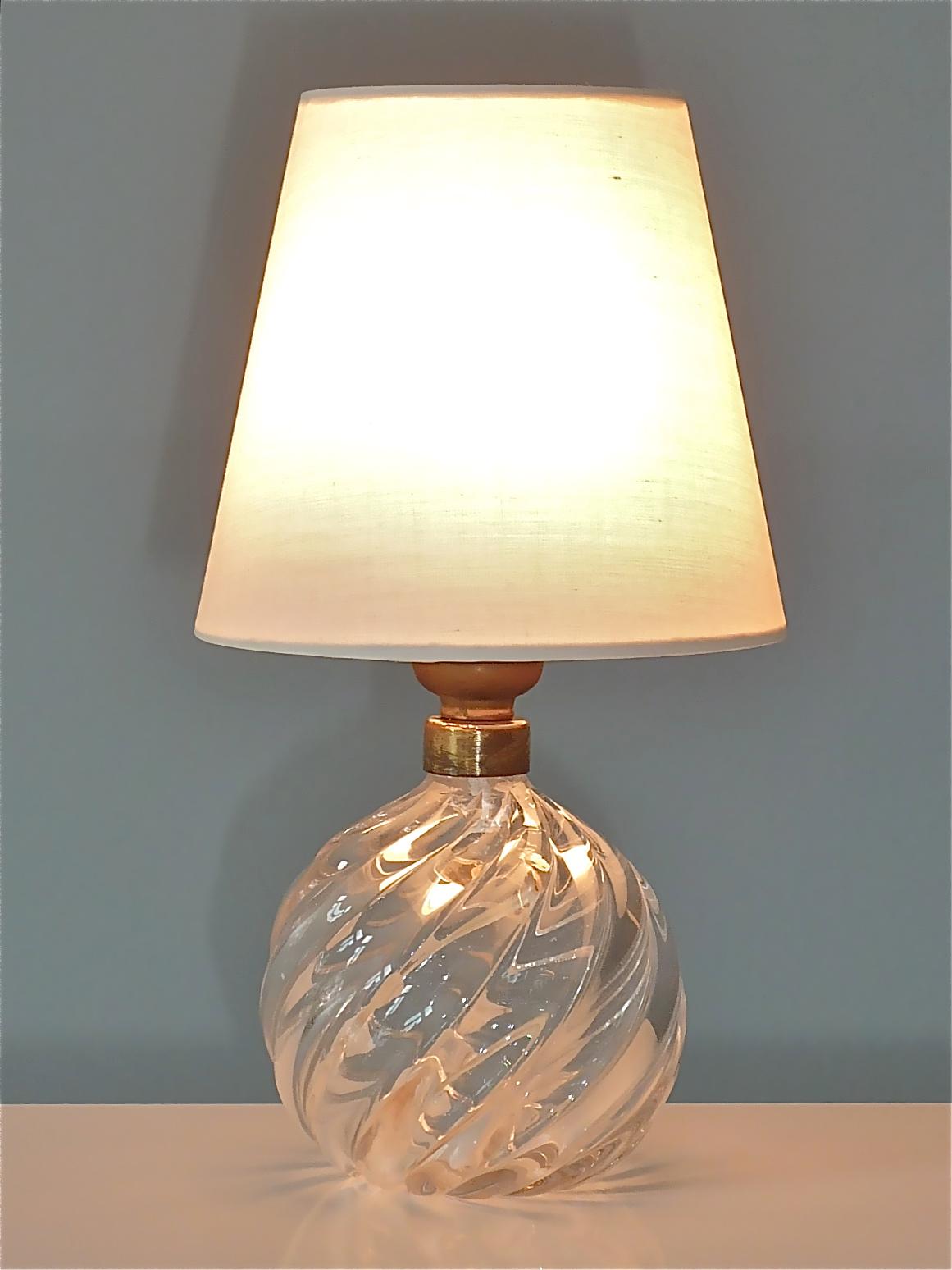 Mid-Century Modern Signed Paolo Venini Diamante Midcentury Italian Table Lamp Clear Murano Glass