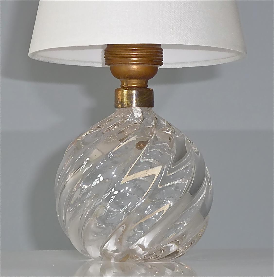 Signed Paolo Venini Diamante Midcentury Italian Table Lamp Clear Murano Glass In Good Condition In Nierstein am Rhein, DE