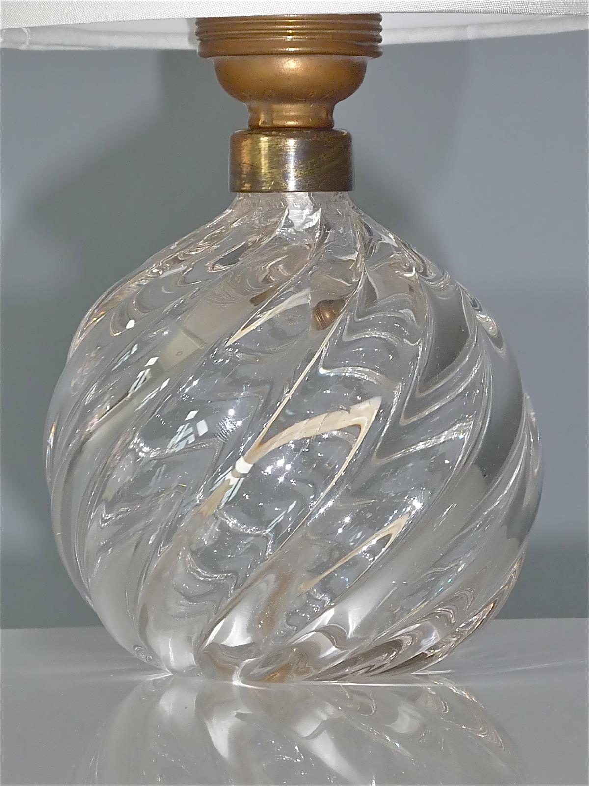 Mid-20th Century Signed Paolo Venini Diamante Midcentury Italian Table Lamp Clear Murano Glass