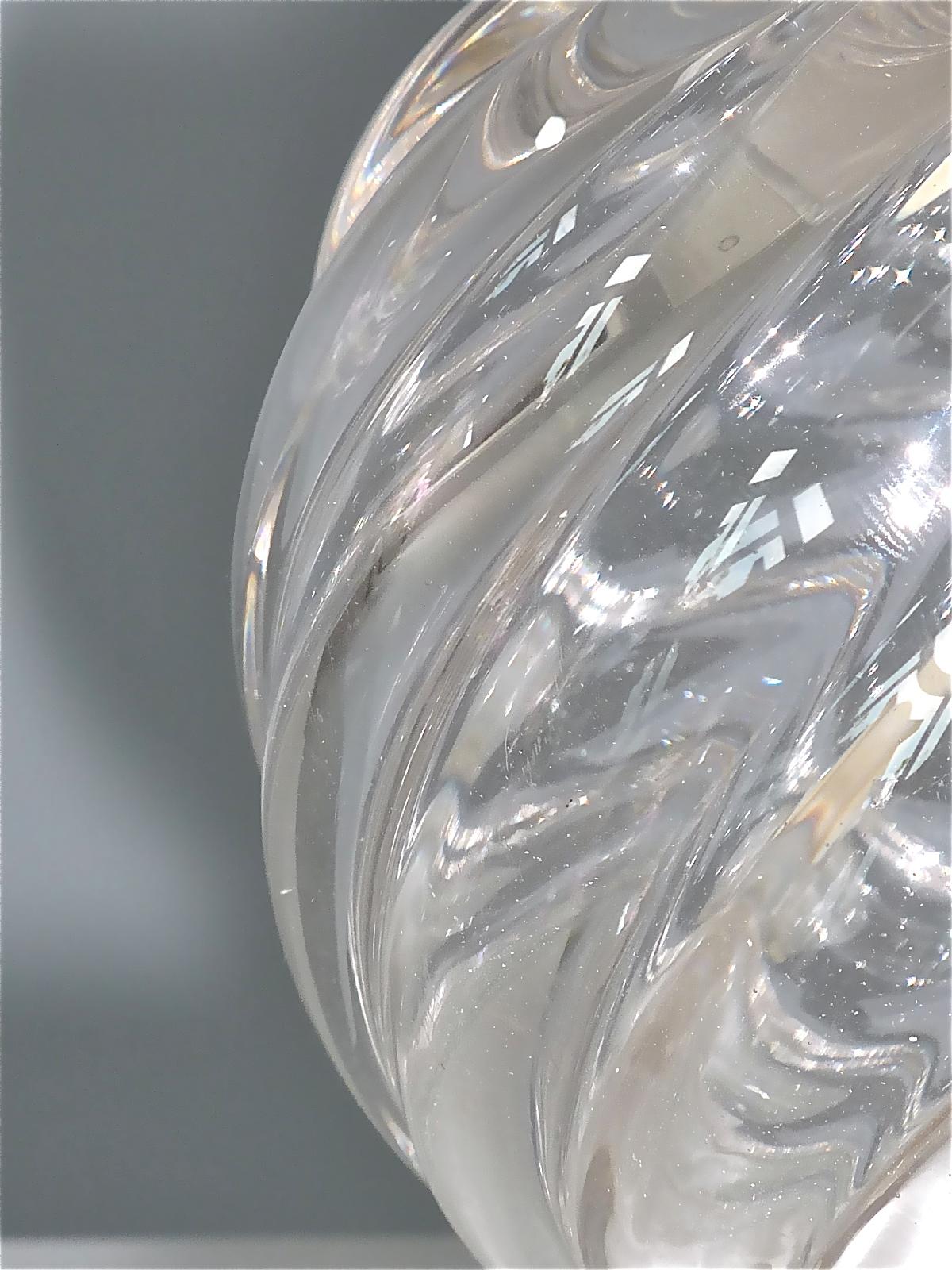 Signed Paolo Venini Diamante Midcentury Italian Table Lamp Clear Murano Glass 1