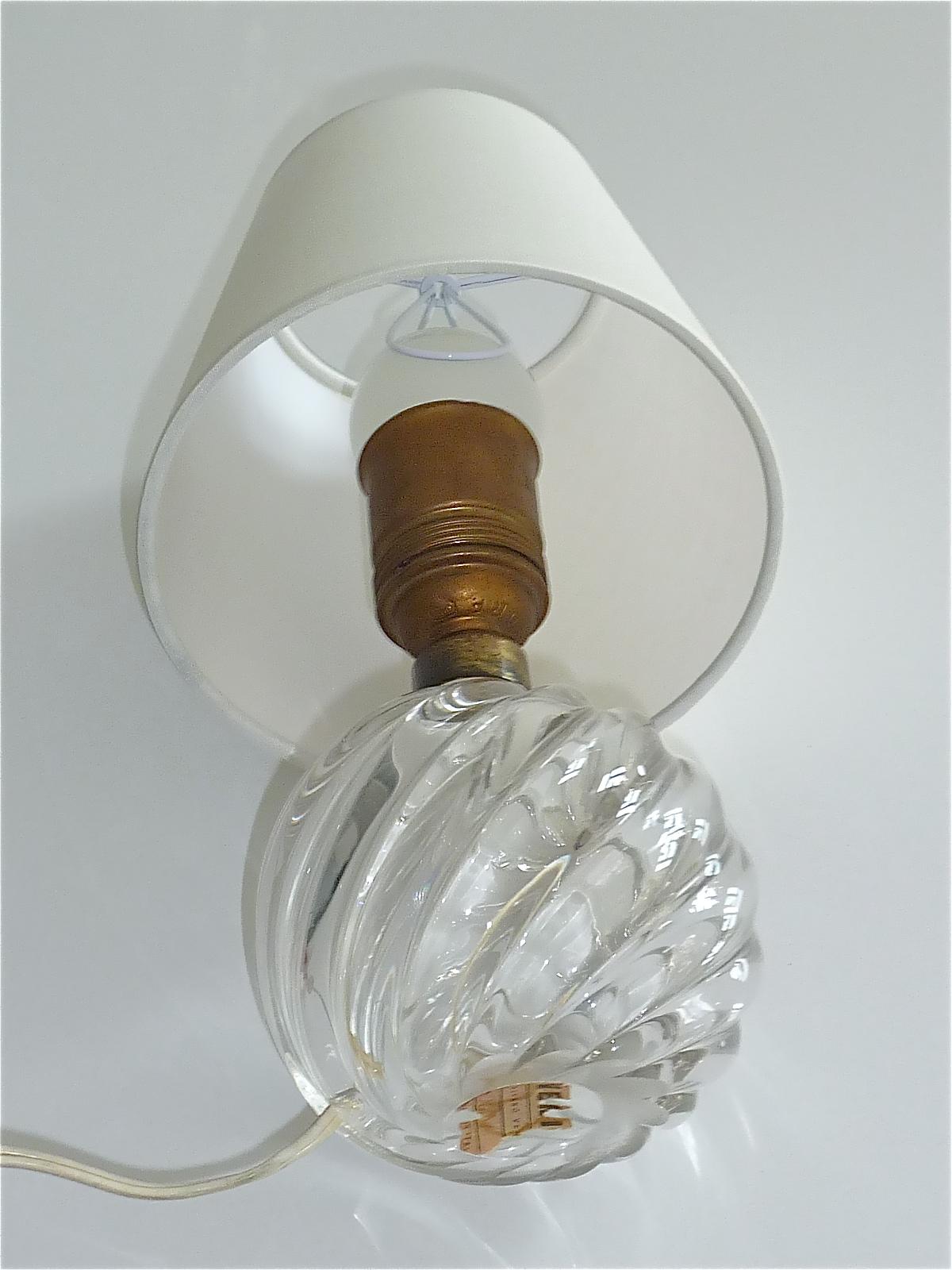 Signed Paolo Venini Diamante Midcentury Italian Table Lamp Clear Murano Glass 2