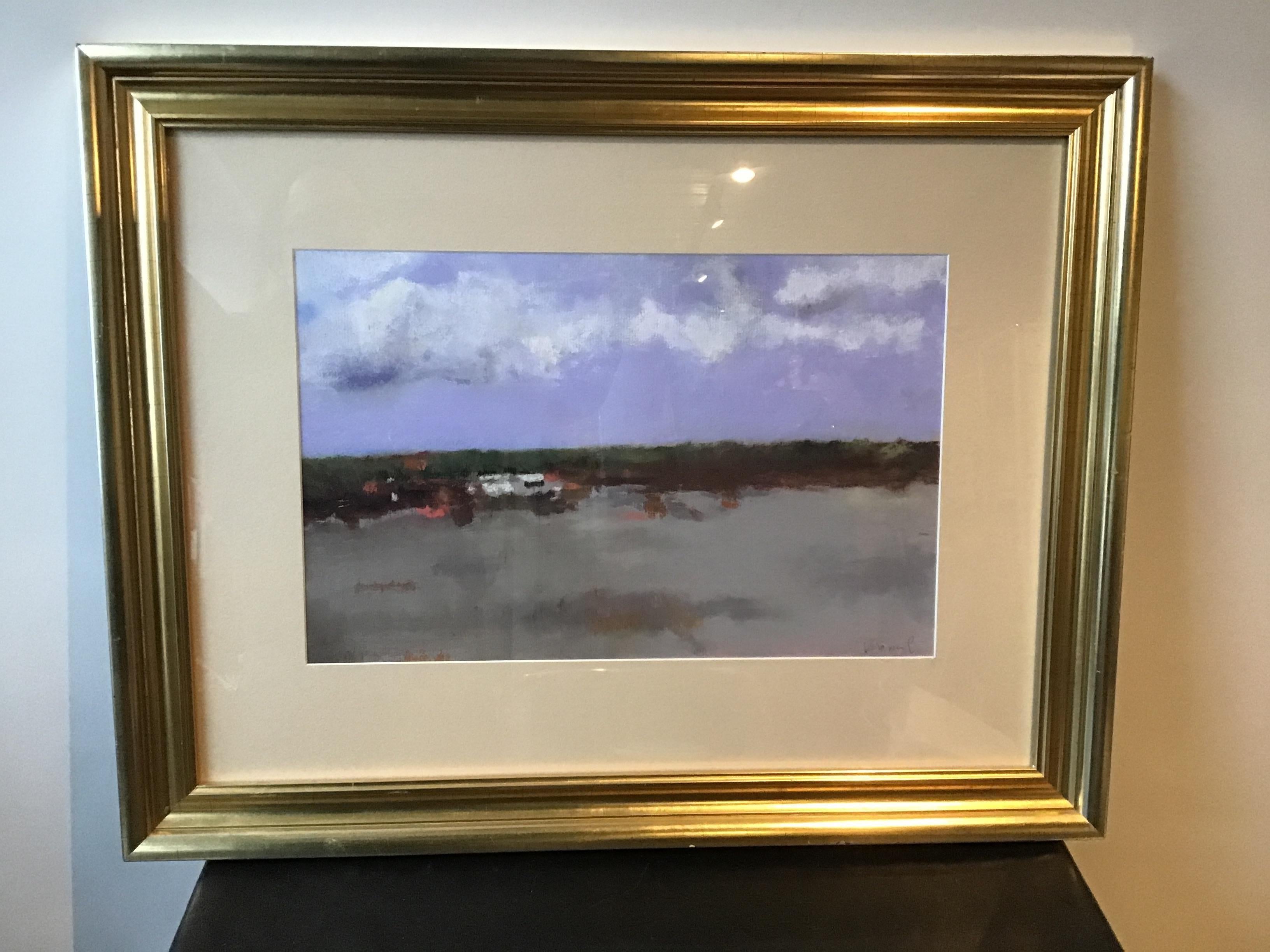 Signed Pastel of Seascape In Good Condition For Sale In Tarrytown, NY