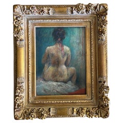 Pastello su carta firmato Studio di nudo di Paul A. Williams