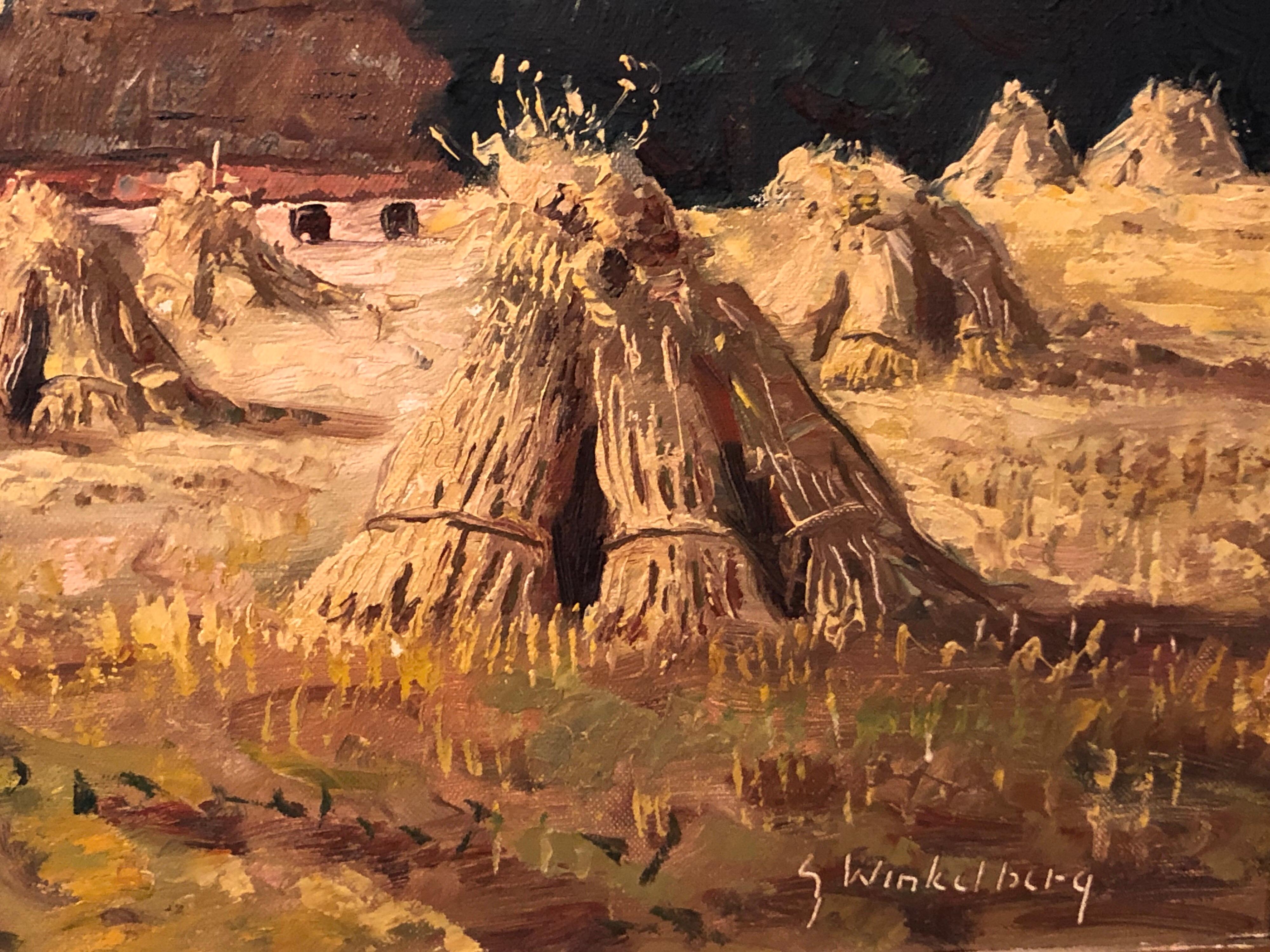 Signed Pastoral Landscape on Canvas Signed G. Winkelberg For Sale 6