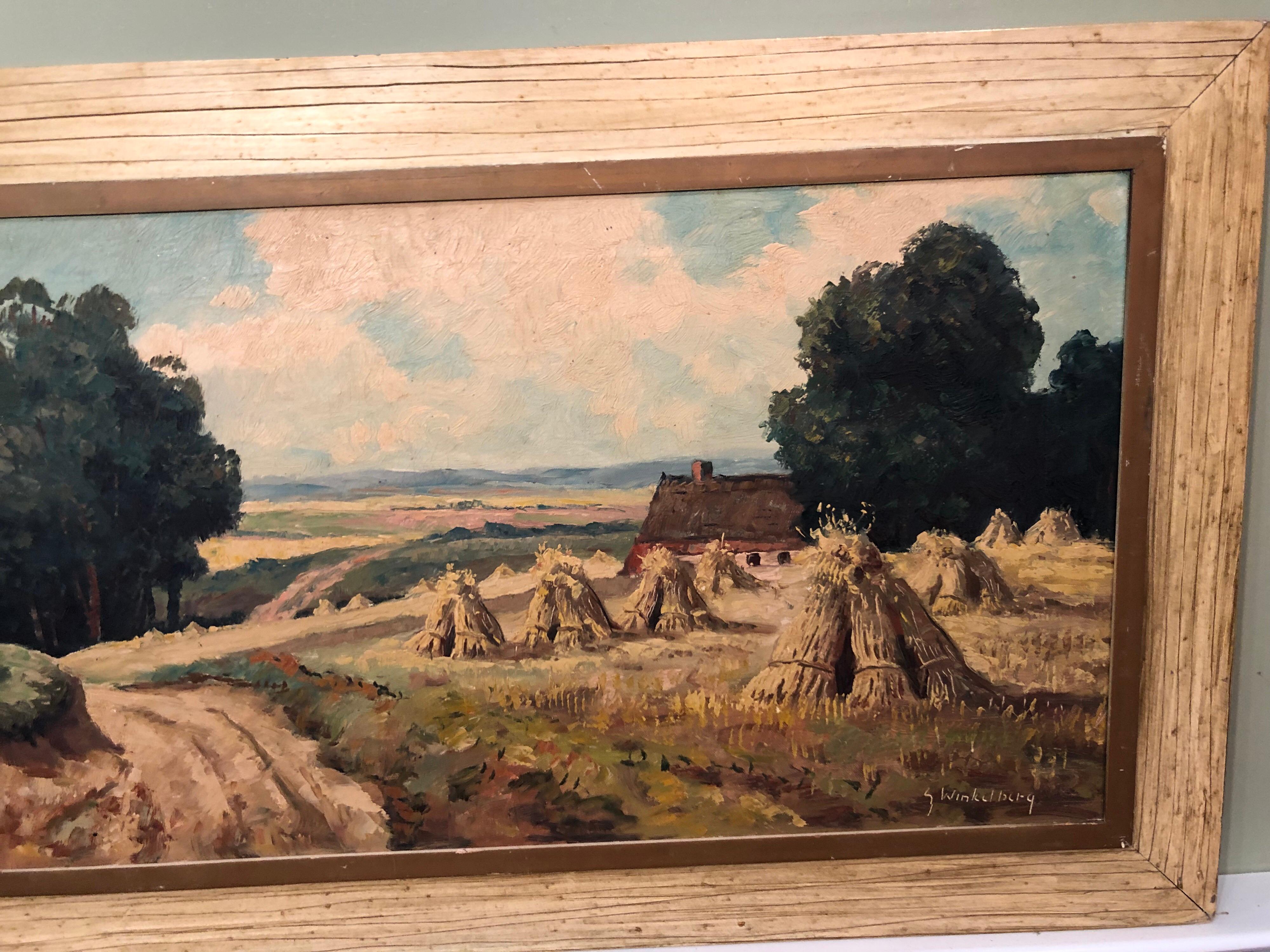 Signed Pastoral Landscape on Canvas Signed G. Winkelberg For Sale 1