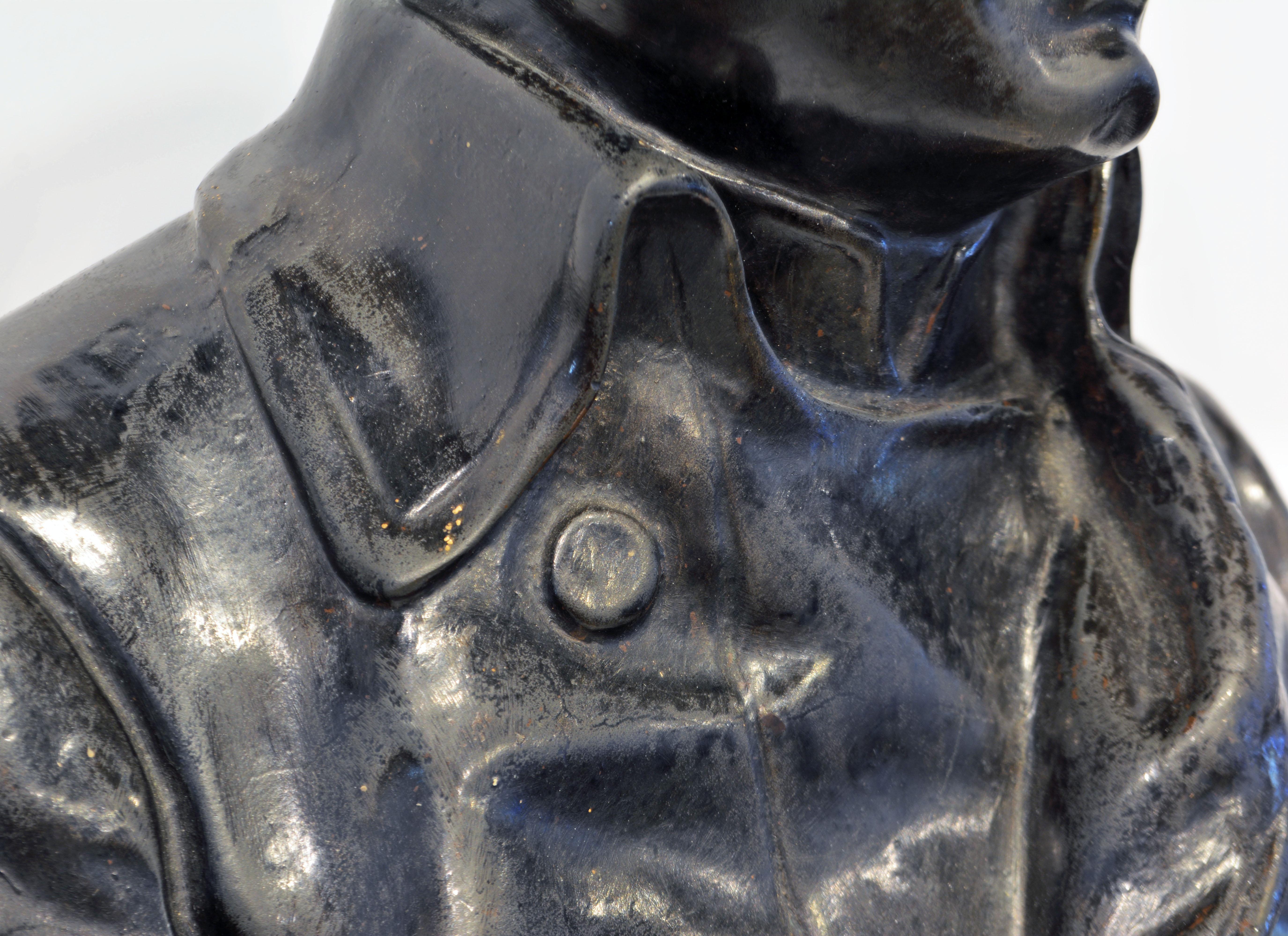 Signed Patinated Bronze Bust of Napoleon I on Plinth with Eagle and Marble Base 5