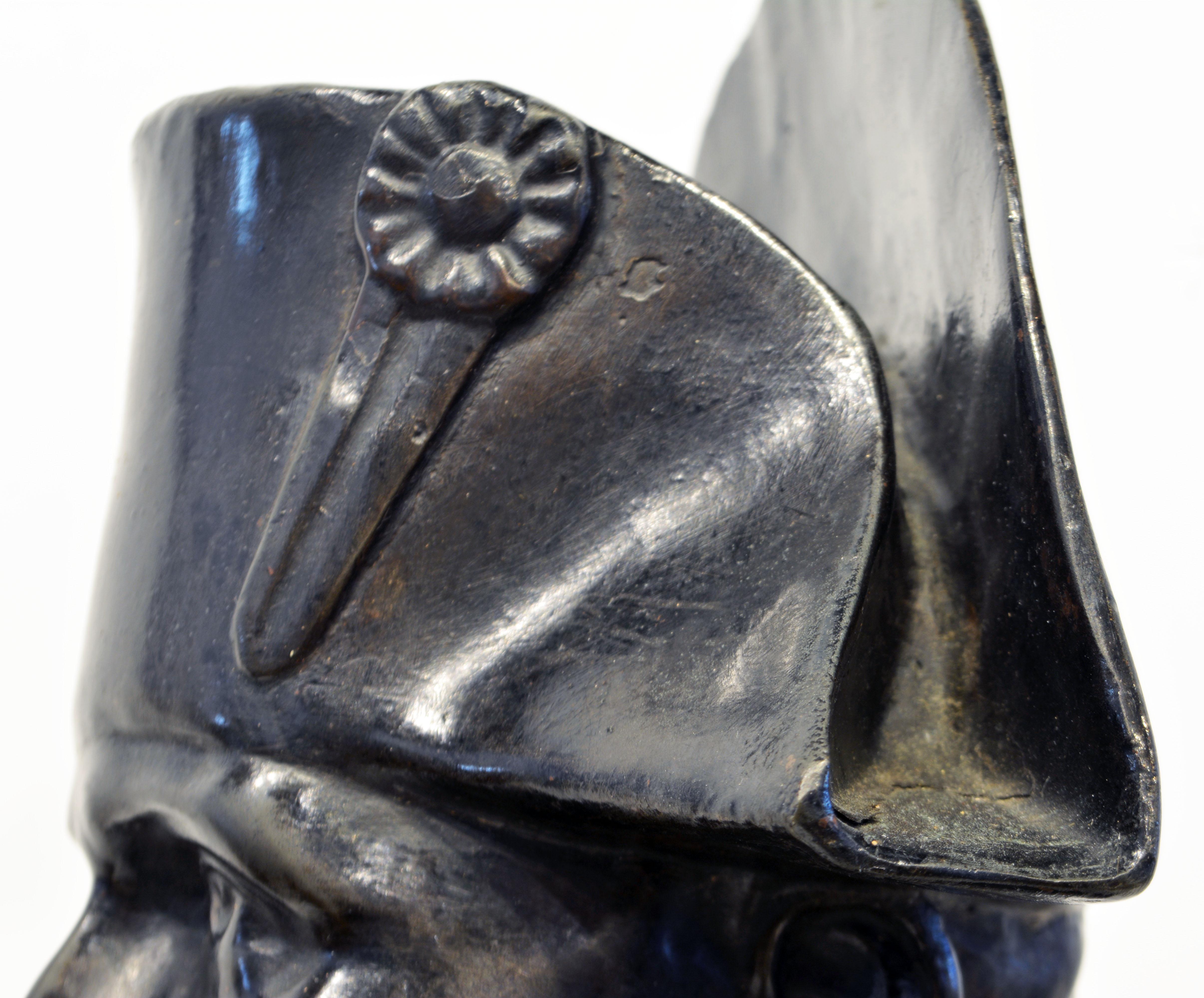Signed Patinated Bronze Bust of Napoleon I on Plinth with Eagle and Marble Base 7