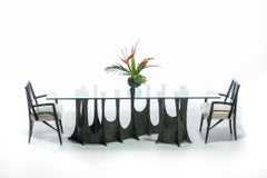 Signed Paul Evans Brutalist Dining Table Sculpted of Bronze, circa 1974