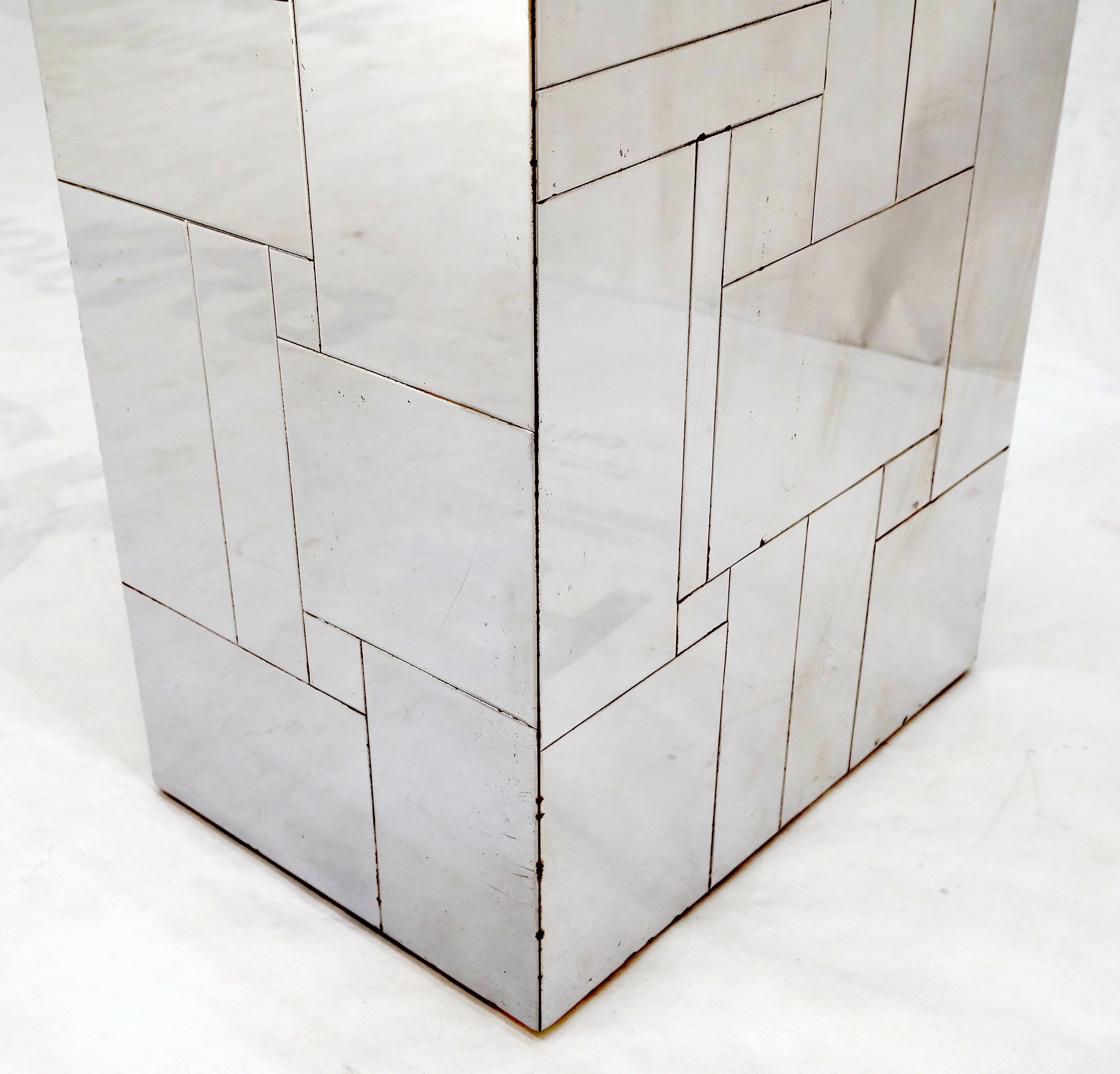 Signed Paul Evans City Scape Polished Chrome Double Pedestal Mid Century Modern In Good Condition For Sale In Rockaway, NJ