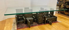 Signed Paul Evans Rare Model PE-131 Large Cityscape Coffee Cocktail Table