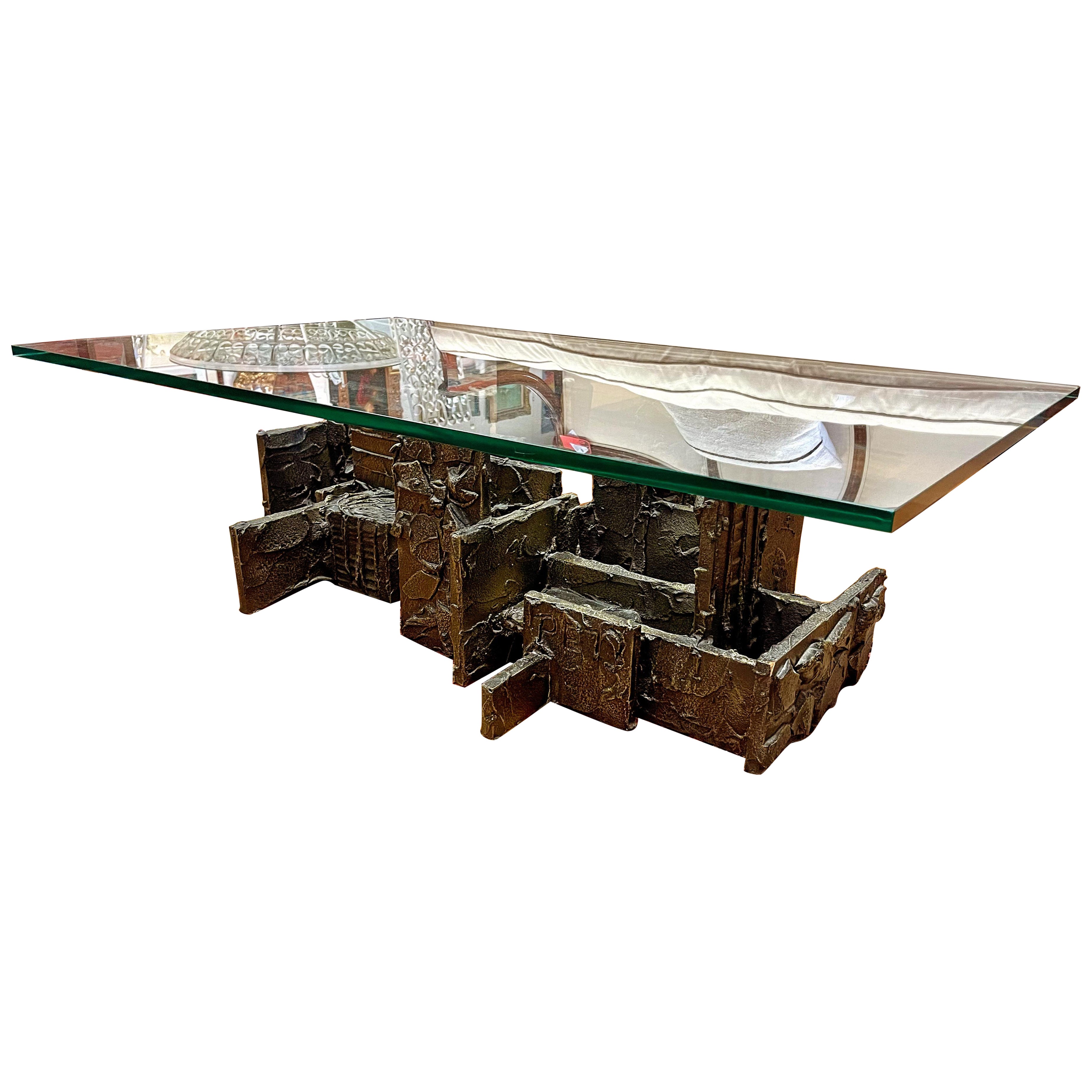 Signed Paul Evans Rare Model PE-131 Large Cityscape Coffee Cocktail Table