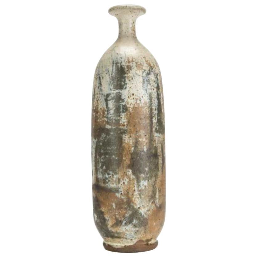 Signed Paul Soldner Glaze Bottle Vase, Mid-Century Modern