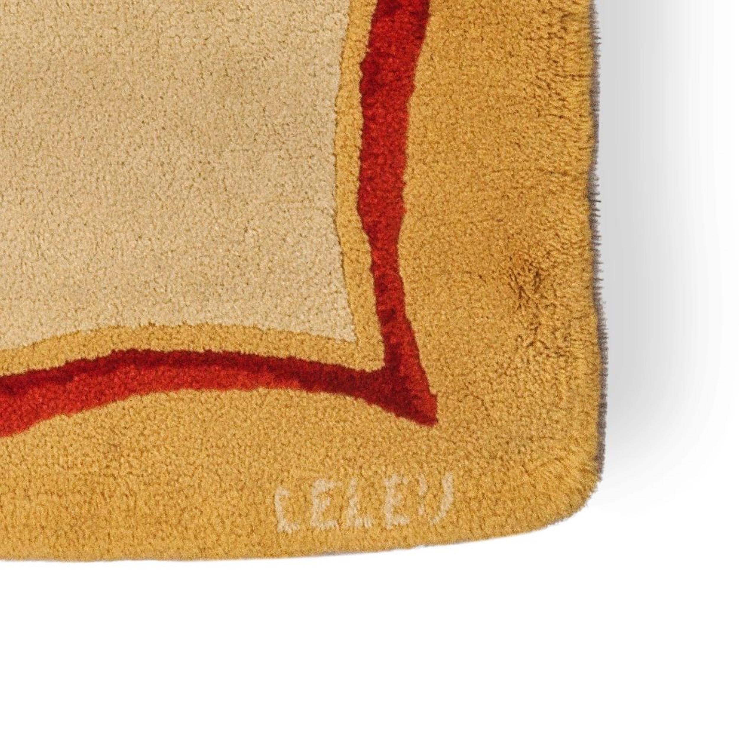 Signiert Paule Leleu Vintage Art Deco Teppich in Gold mit Blumen - Rug & Kilim (Wolle) im Angebot