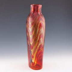 Vaso a bottiglia in vetro granato firmato Pavel Hlava Chlum, 1975 ca.