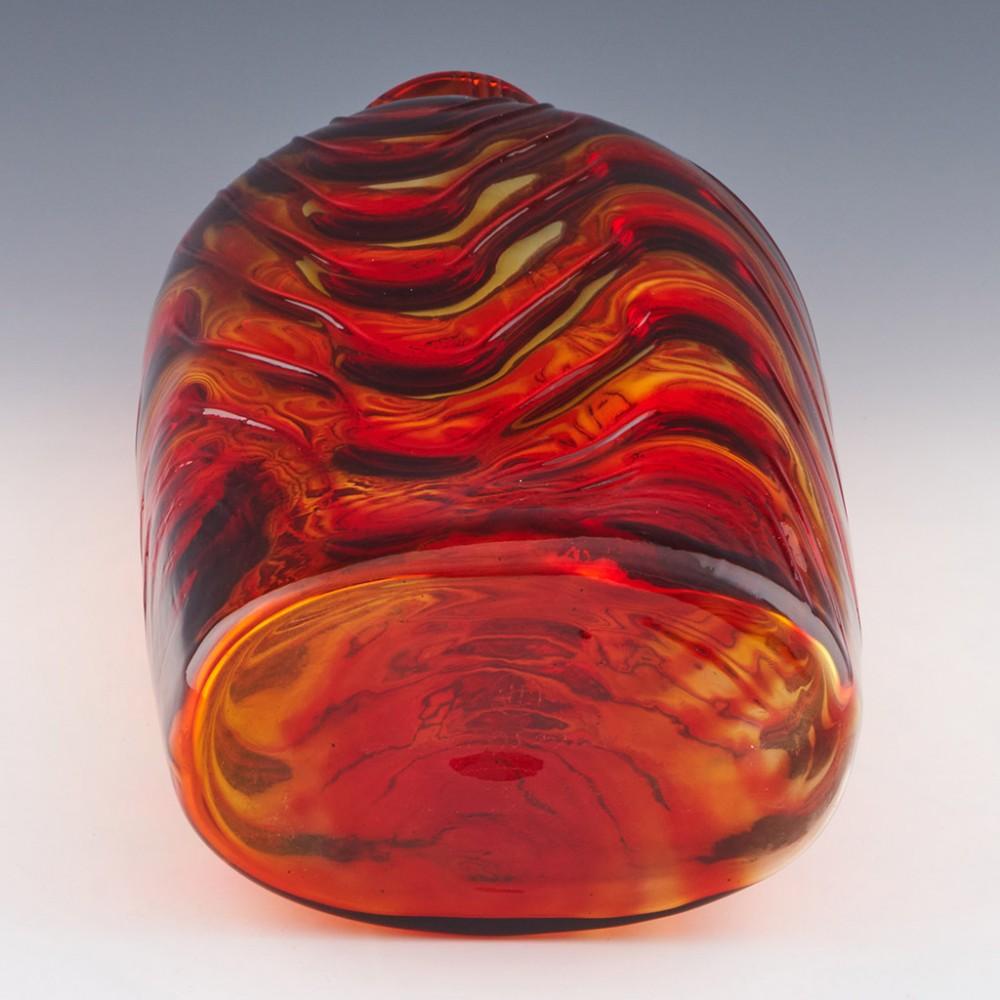 20th Century Signed Pavel Hlava Chlum Garnet Glass Bottle Vase, c1975 For Sale