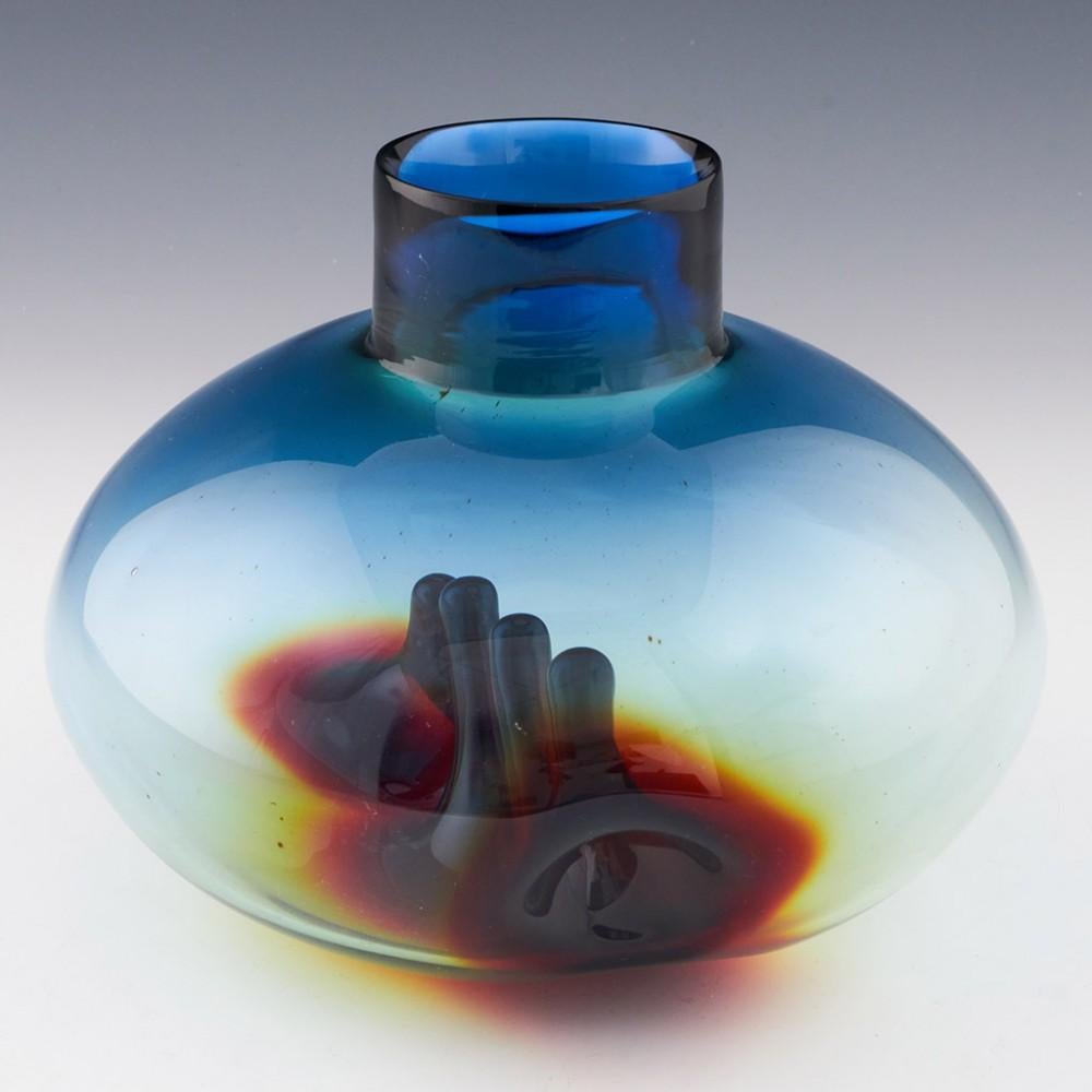 20th Century Signed Pavel Hlava Heat Sensitive Glass Sculpture, c1970 For Sale