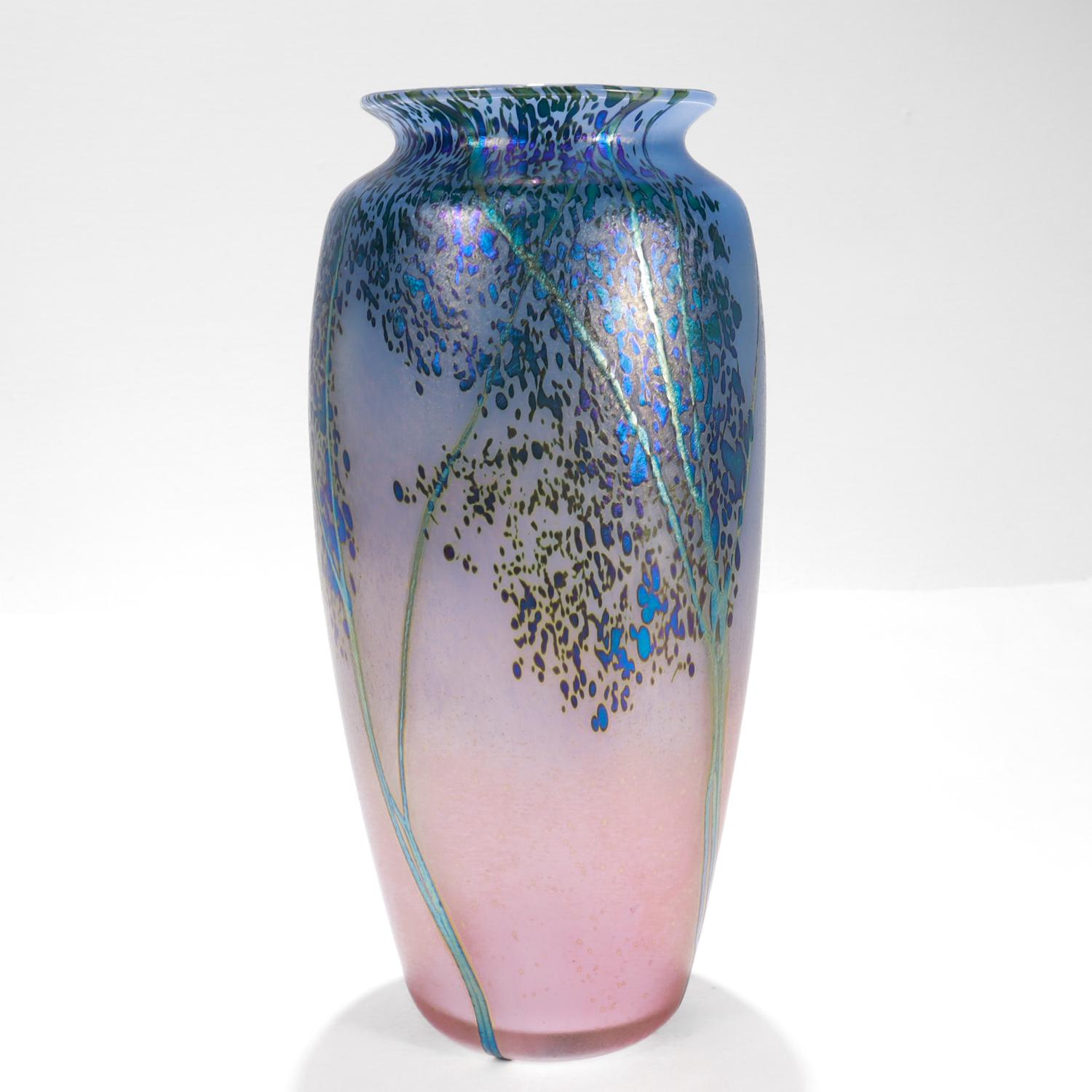 American Signed Peet Robison Mesa Art Glass Vase