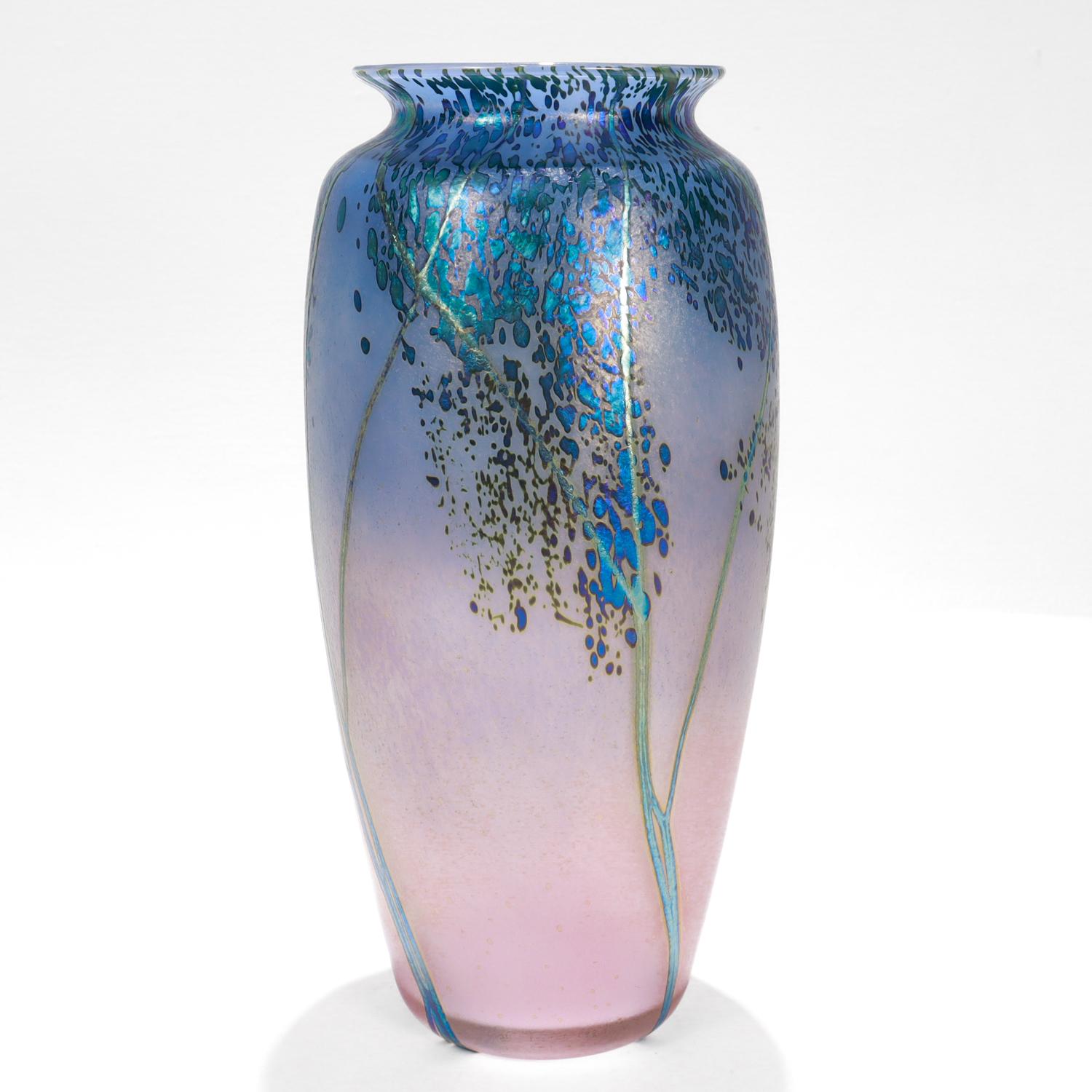 Signed Peet Robison Mesa Art Glass Vase 1
