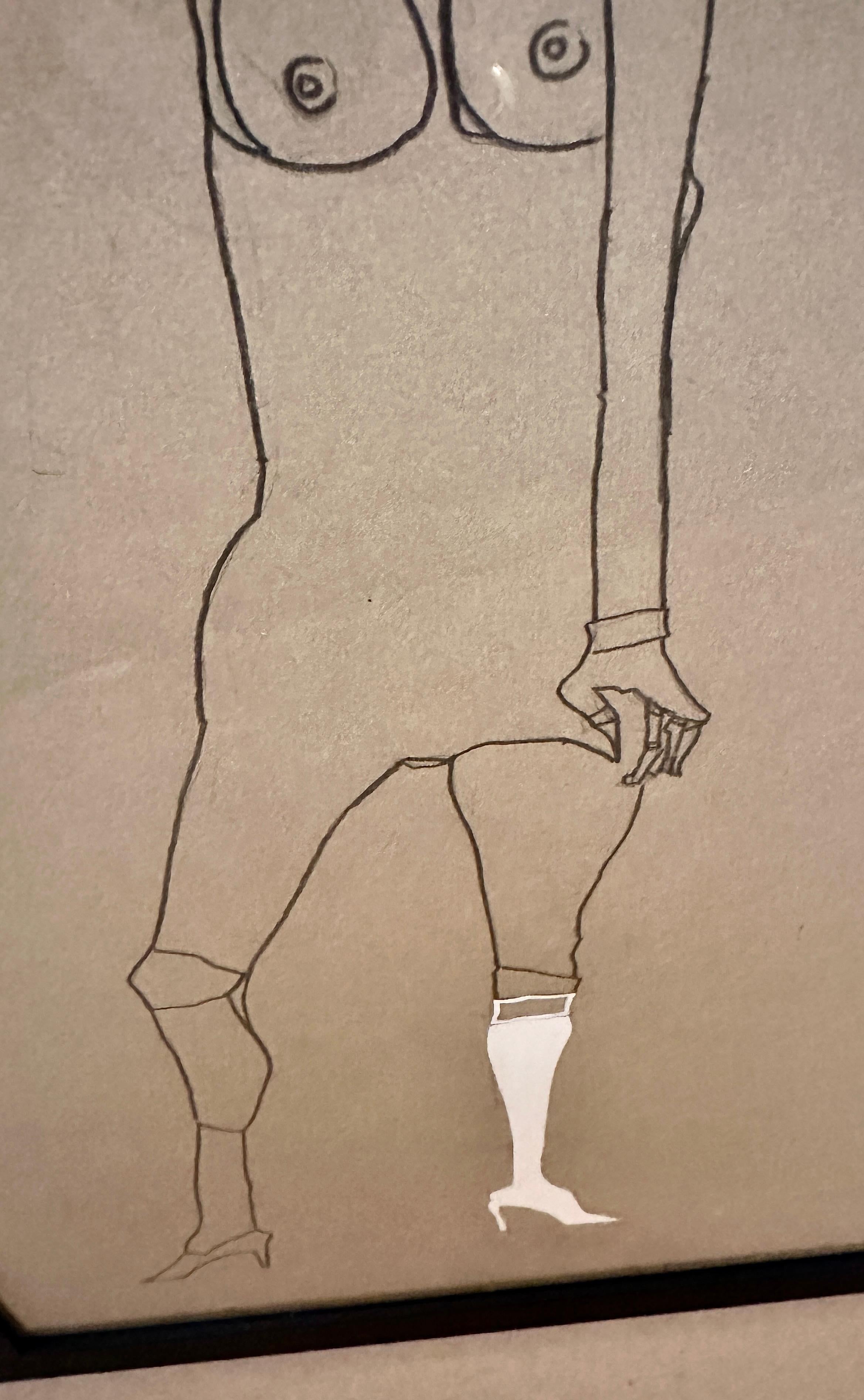 Moderno Disegno a matita firmato dall'artista di NYC Martin Summers, datato 1984 in vendita