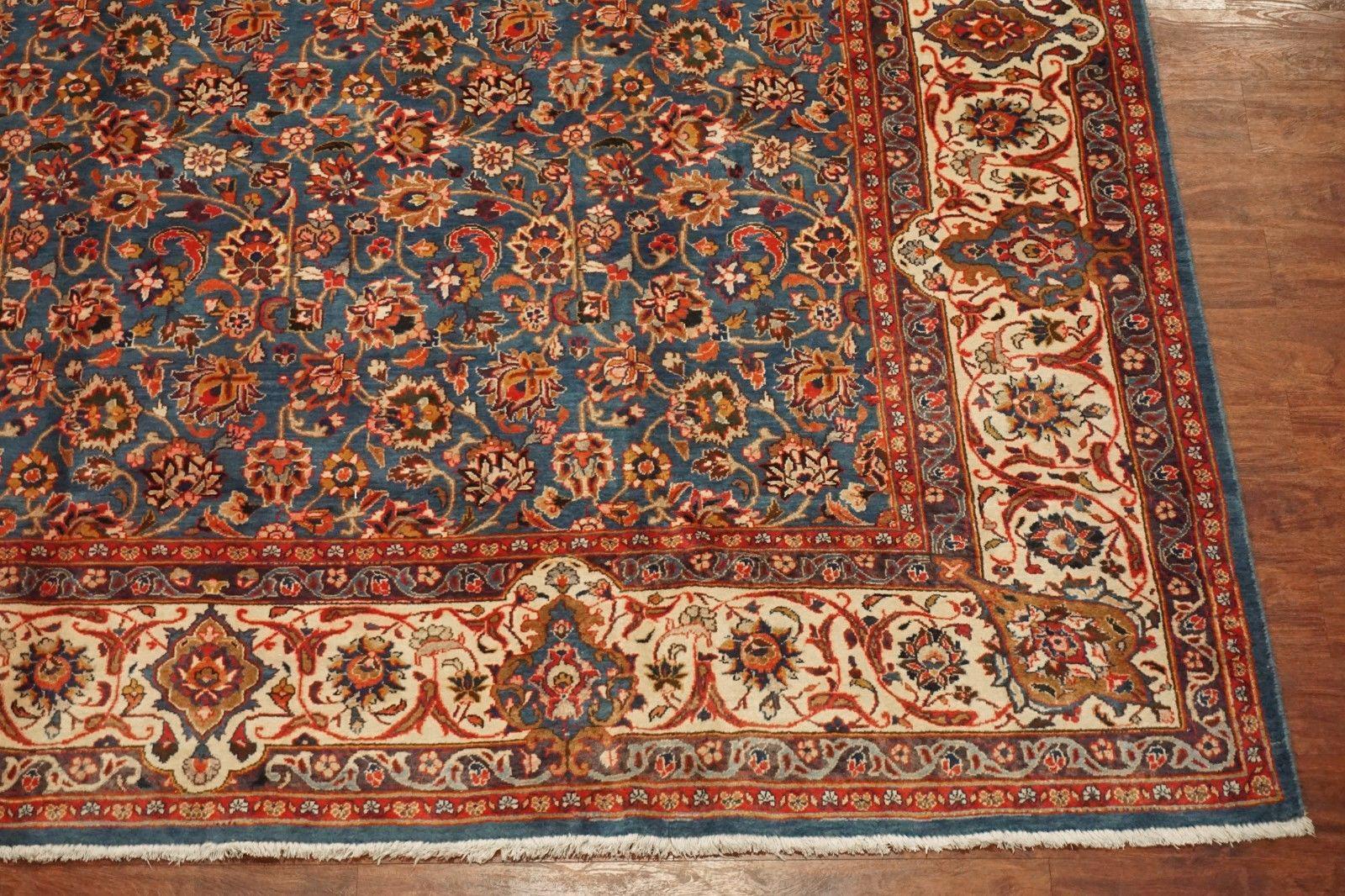 Wool Signed Persian Tabriz with Abrash, circa 1960 For Sale
