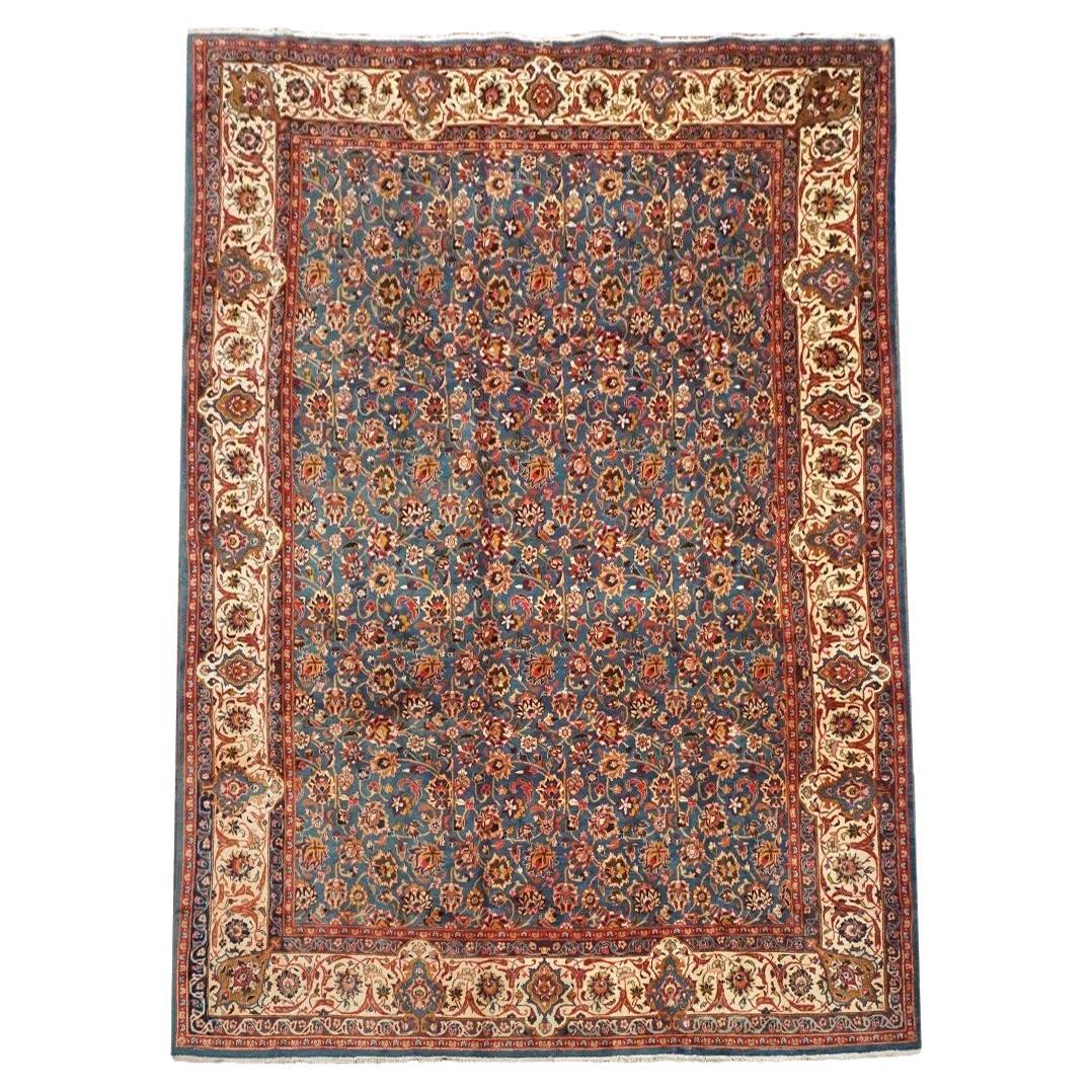 Signed Persian Tabriz with Abrash, circa 1960