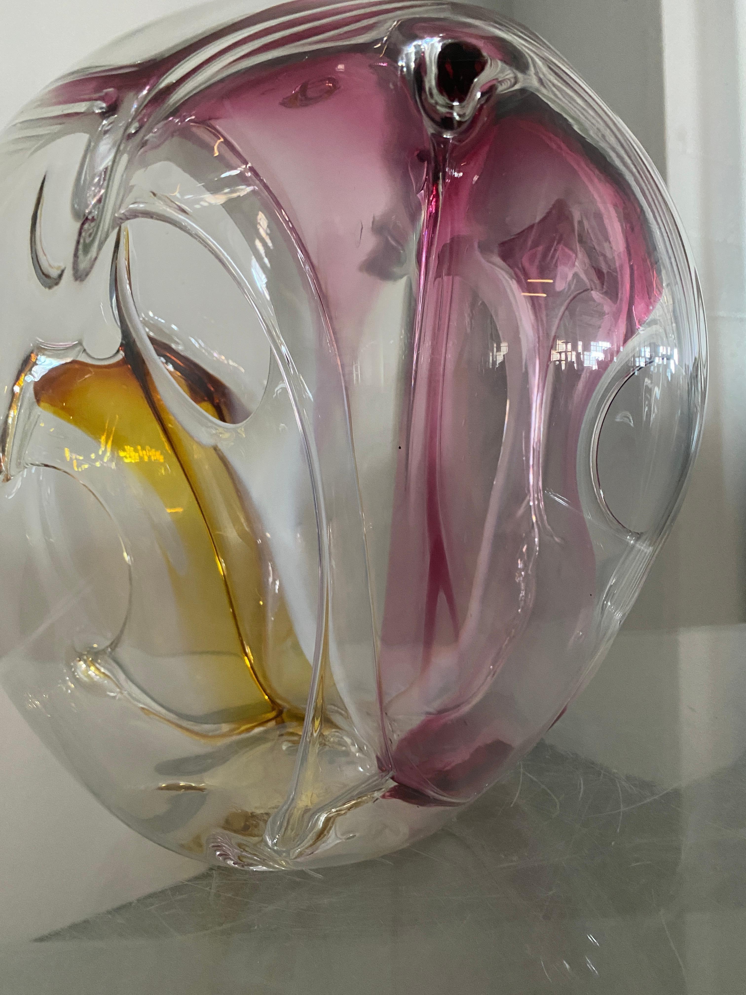 Signierte Peter Bramhall-Kunstglaskugel, USA, 1990er Jahre (Glaskunst) im Angebot