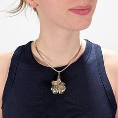 Signed Peter Von Post Swedish Silver Flower (Twinflower) Pendant Necklace