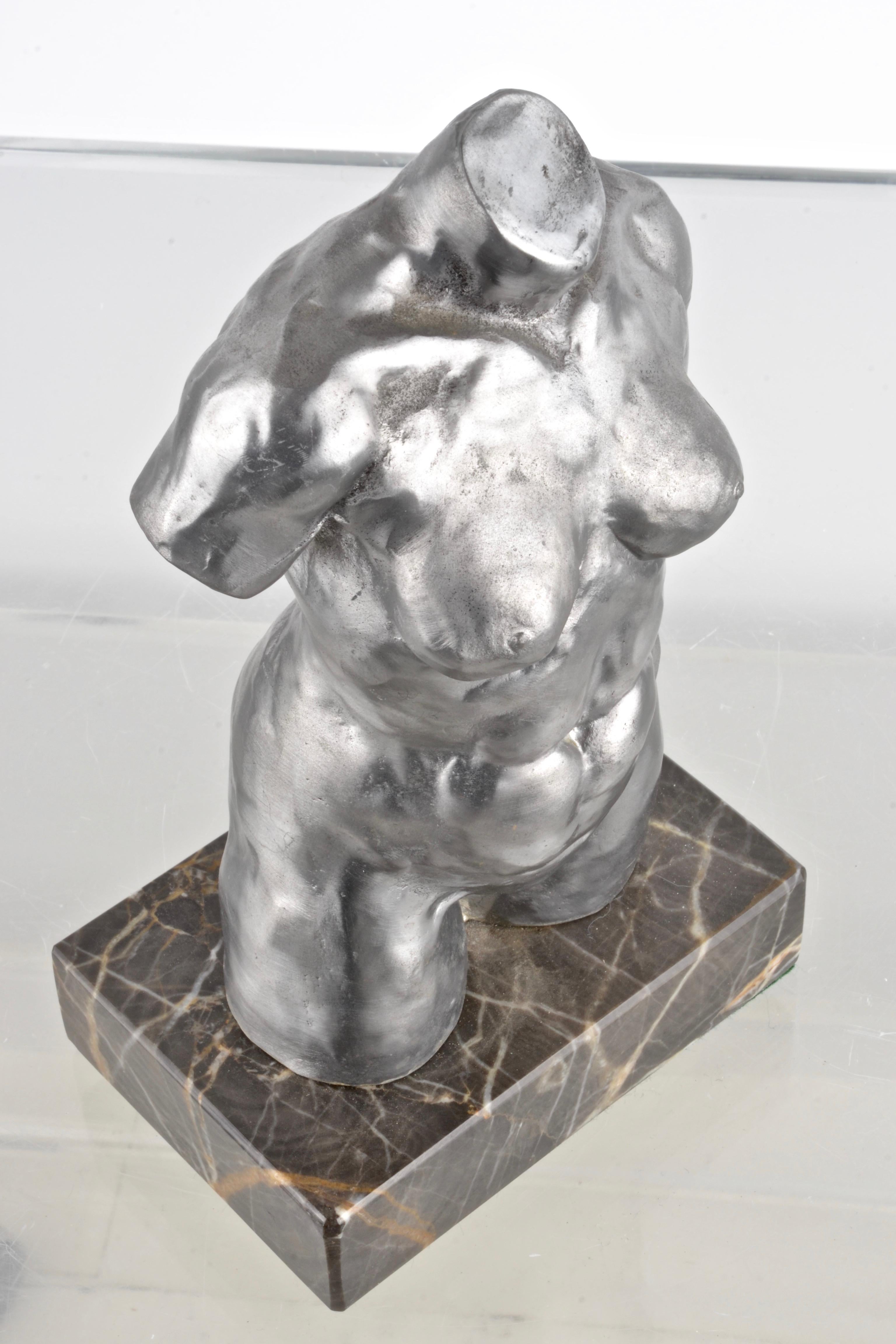 Signed Pewter Sculpture of Female Nude 2