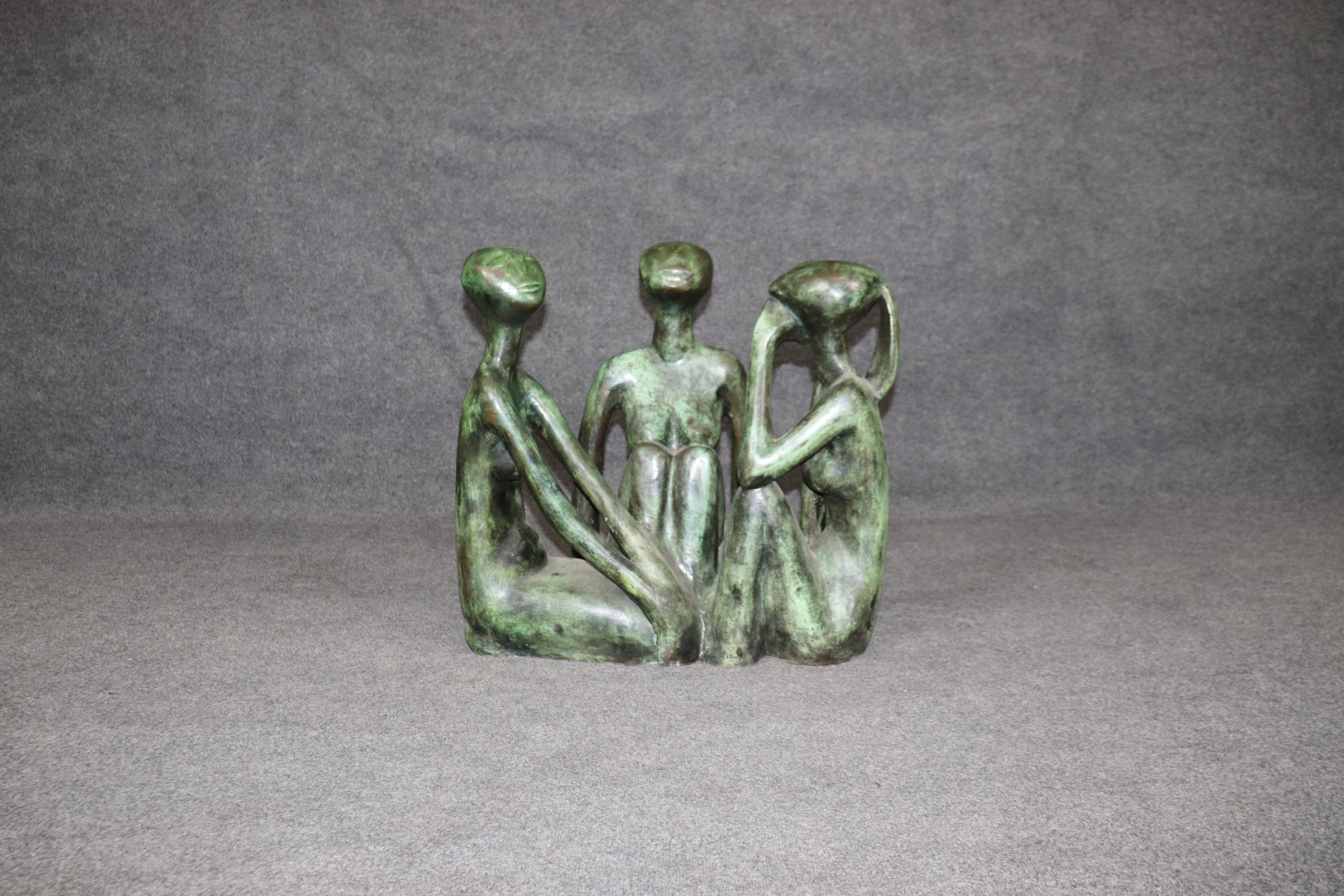 Francese Scultura figurativa di tre donne firmata Philippe Jamin, bronzo, metà del secolo scorso. in vendita