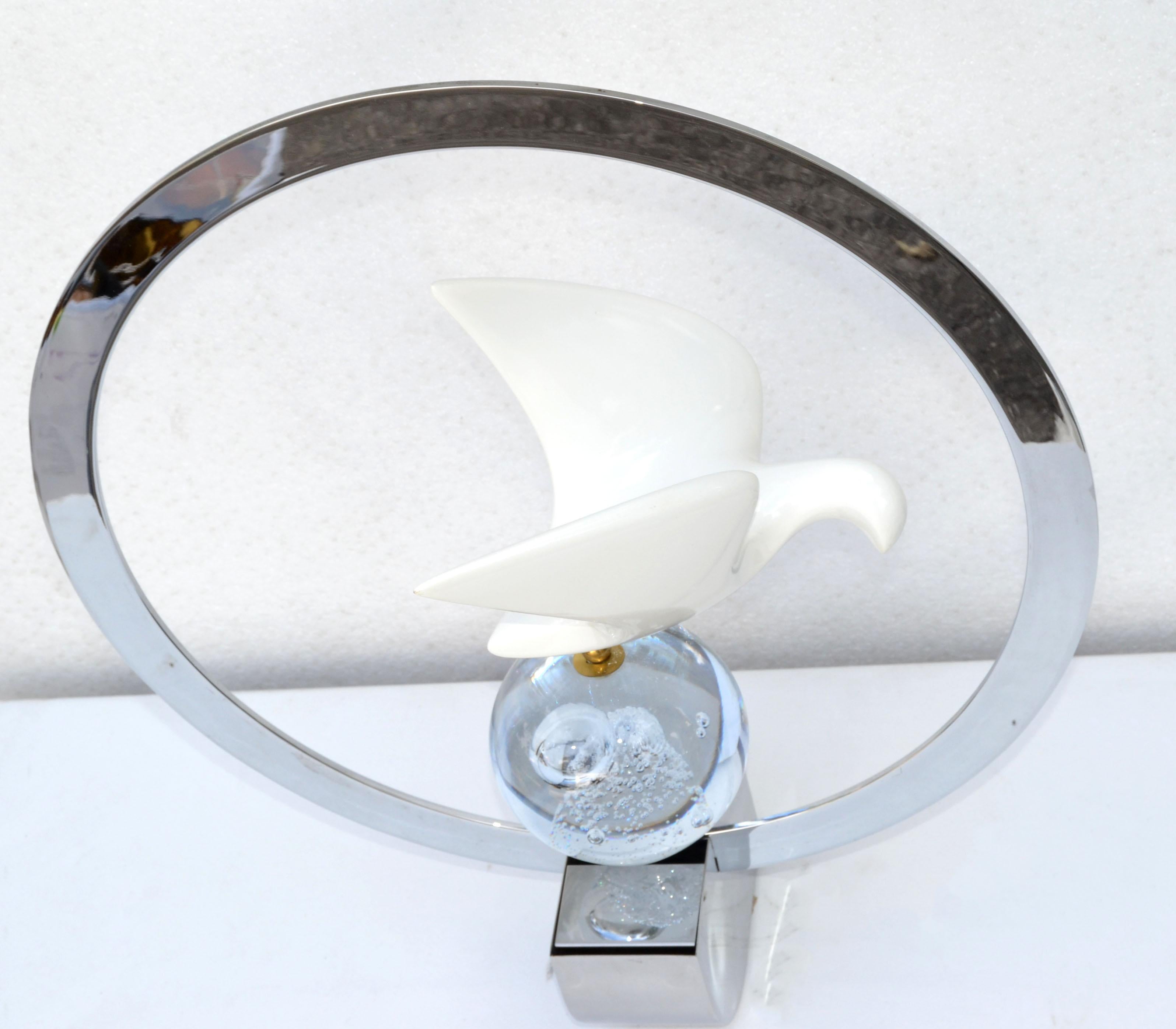 Signed Philippe Jean Sculptural Dove Table Lamp French Mid-Century Modern 1970 For Sale 5