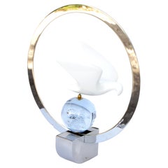 Lampe de bureau colombe sculpturale française signée Philippe Jean, mi-siècle moderne, 1970