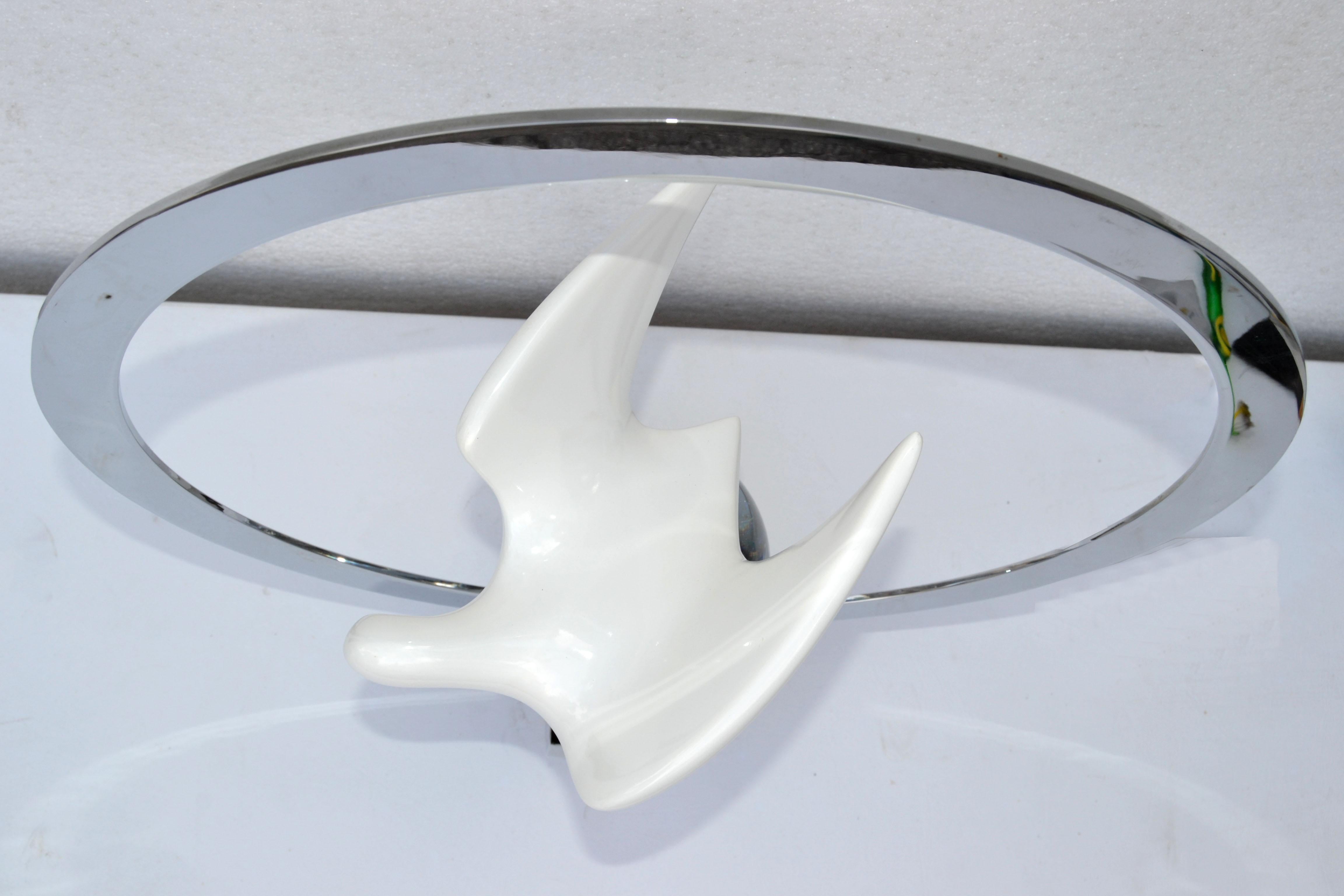 Signed Philippe Jean Sculptural Dove Table Lamp French Mid-Century Modern 1970 For Sale 2