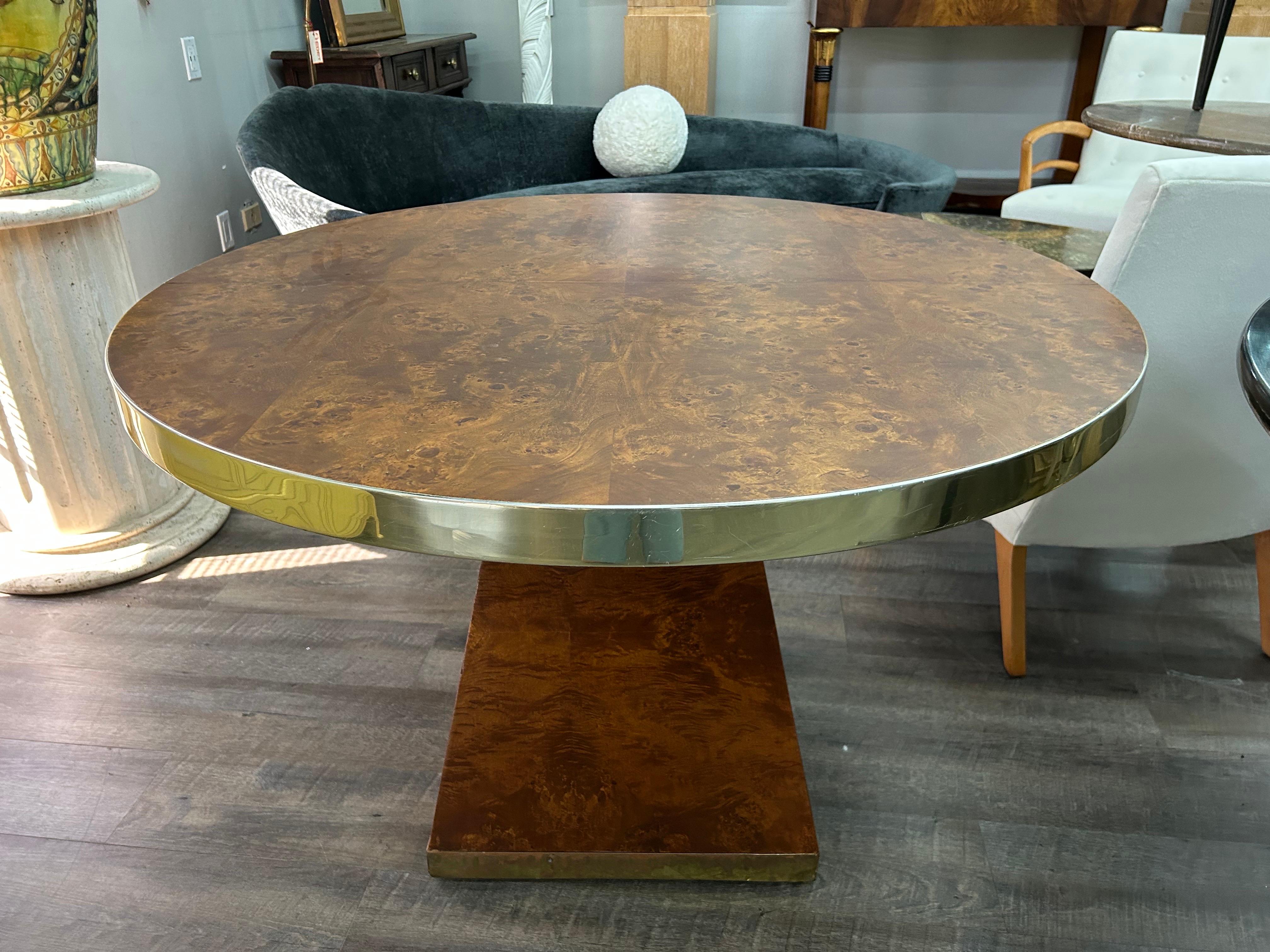 Inconnu Table en laiton et ronce signée Pierre Cardin en vente