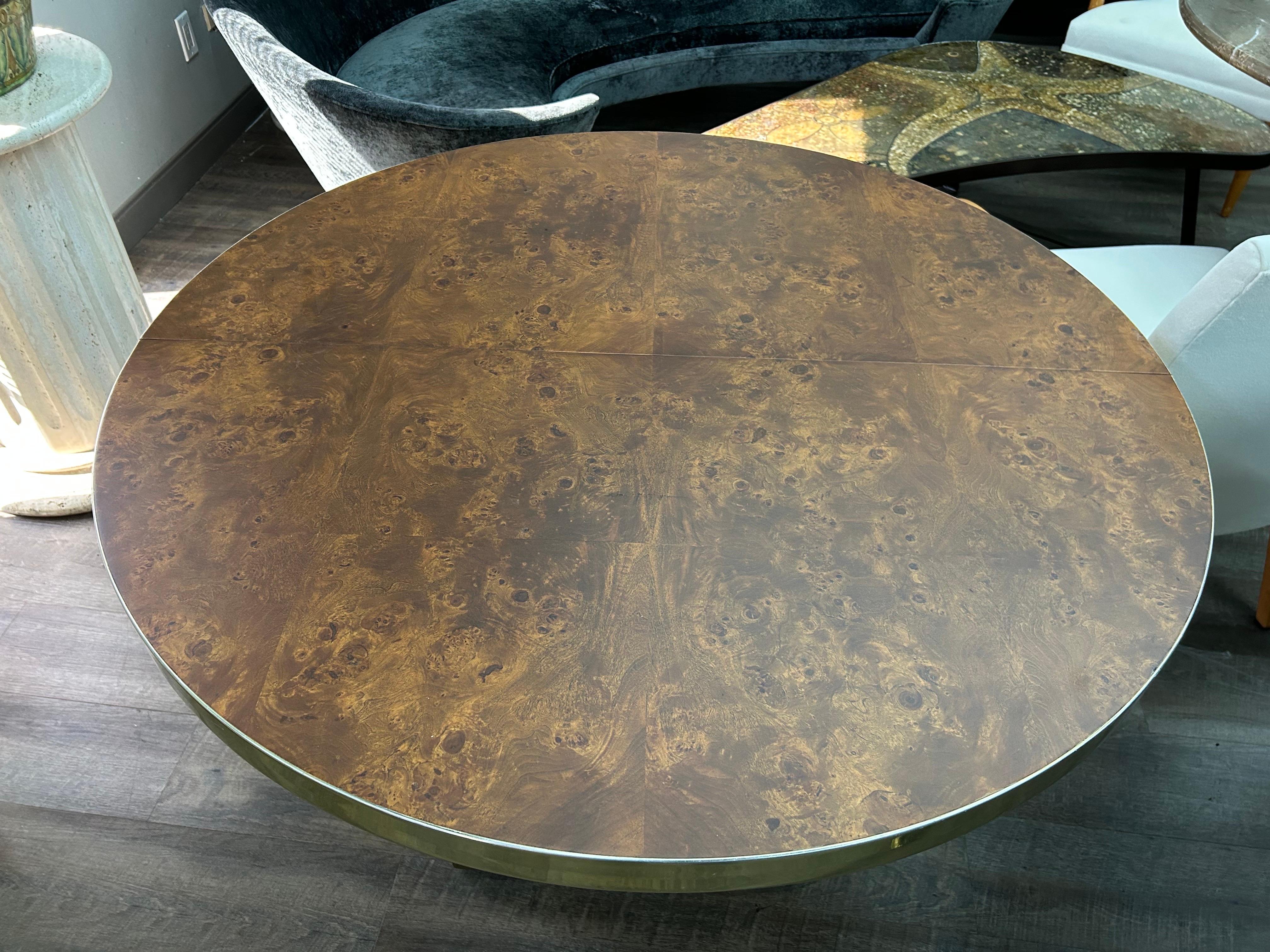 Fin du 20e siècle Table en laiton et ronce signée Pierre Cardin en vente