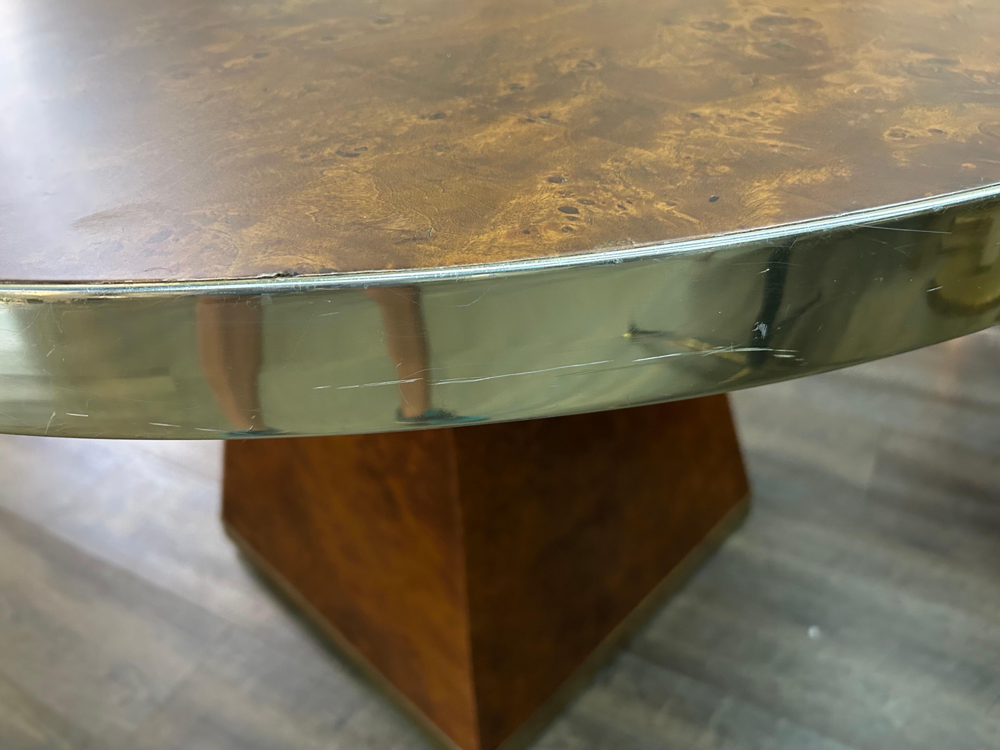 Table en laiton et ronce signée Pierre Cardin en vente 2
