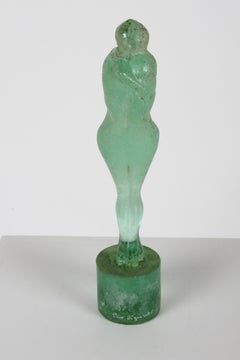 Sculpture « Lovers » signée Pino Signoretto, artiste verrier italien, technique Scavo