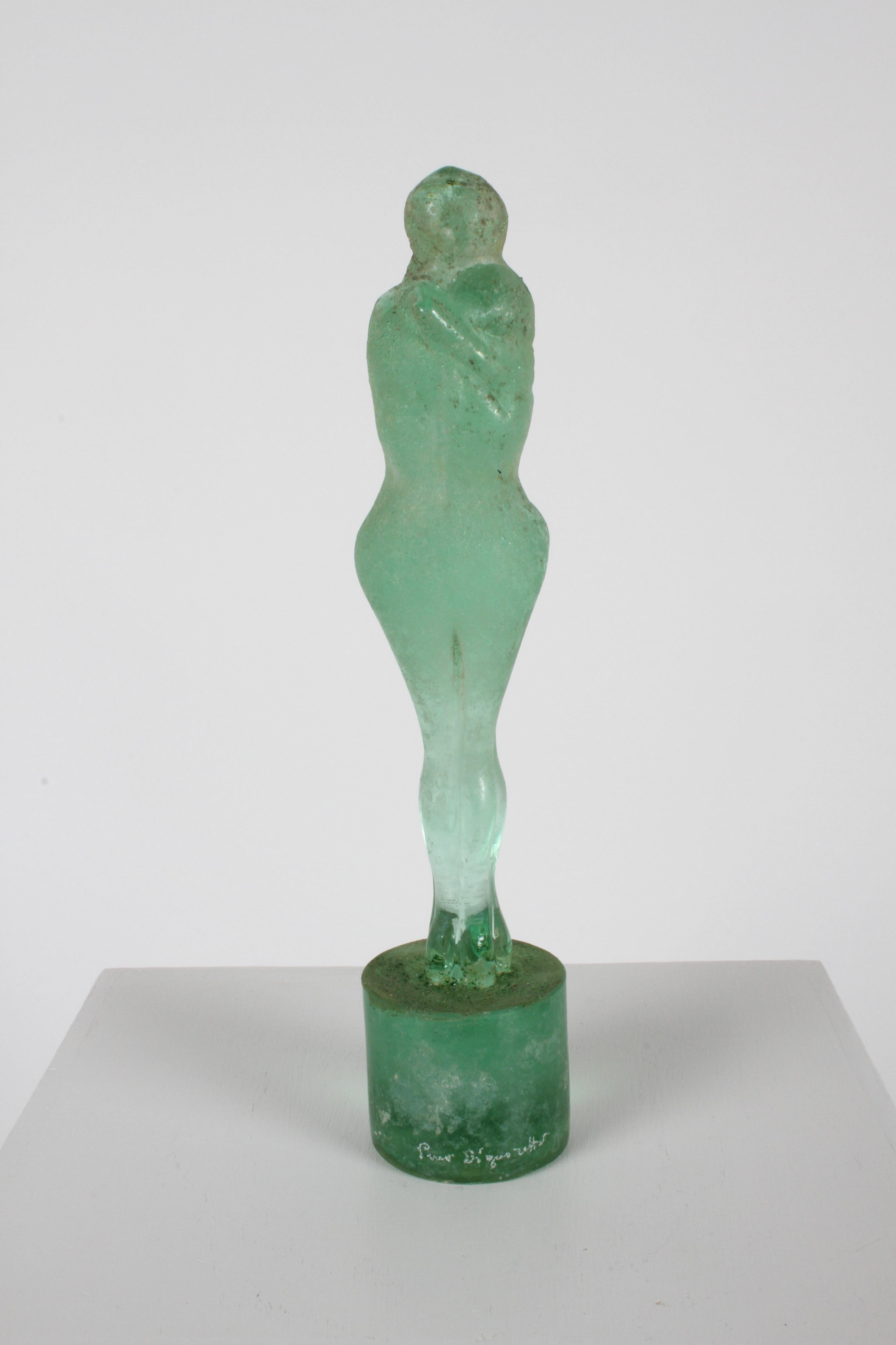 Mid-Century Modern  Sculpture « Lovers » signée Pino Signoretto, artiste verrier italien, technique Scavo en vente