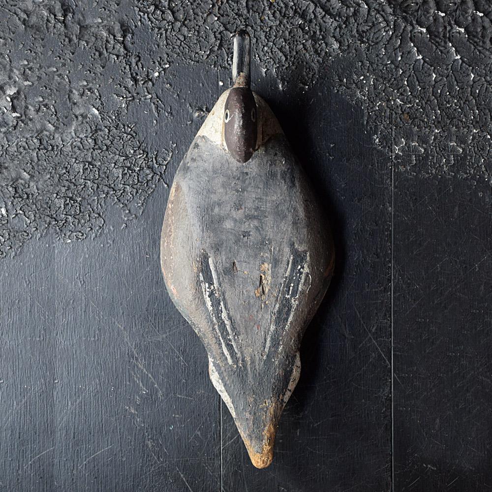 Señuelo inglés tallado a mano firmado Pintail, circa 1900 en venta 2