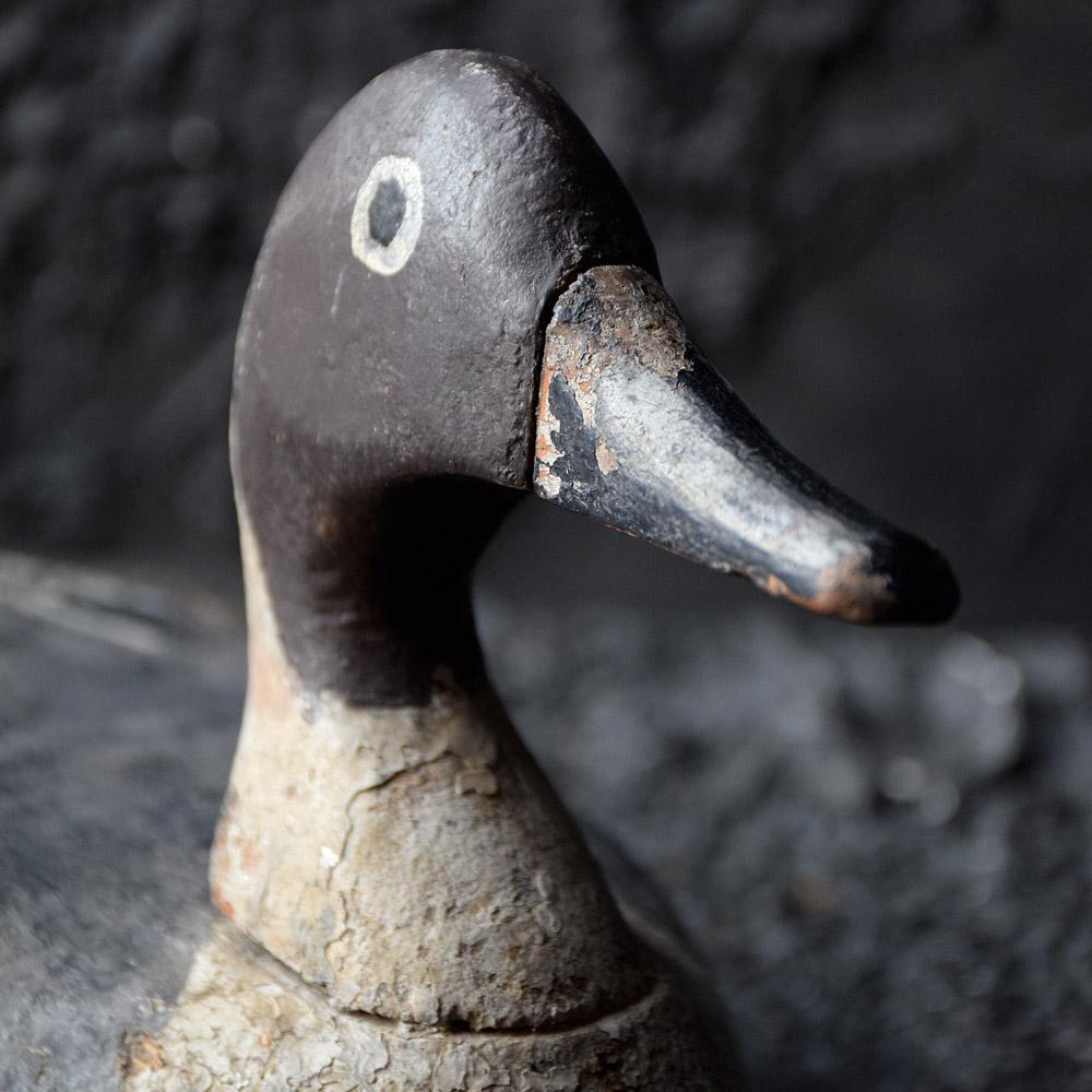 Signed Pintail Decoy, circa 1900
We are proud to offer a unique hand carved circa 1900 working decoy, representing a pintail in original paint, and signed with makers initials and owners mark. This example shows some lovely aged detail which makes