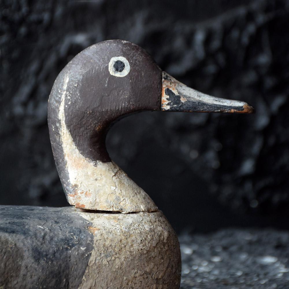 Early 20th Century Signed Pintail English Hand Carved Decoy, circa 1900 For Sale