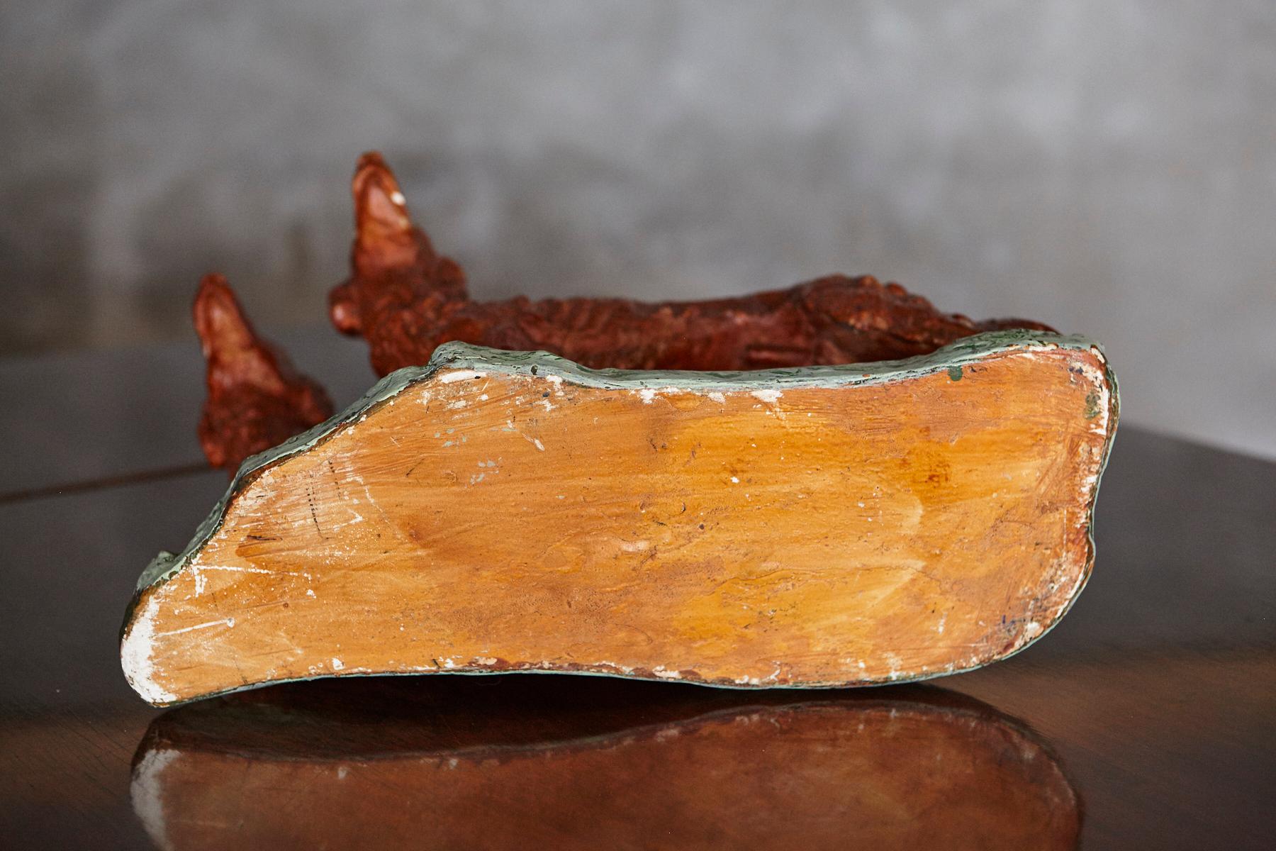 Signed Plaster Sculpture two Hunting Dogs, early 20th Century For Sale 13