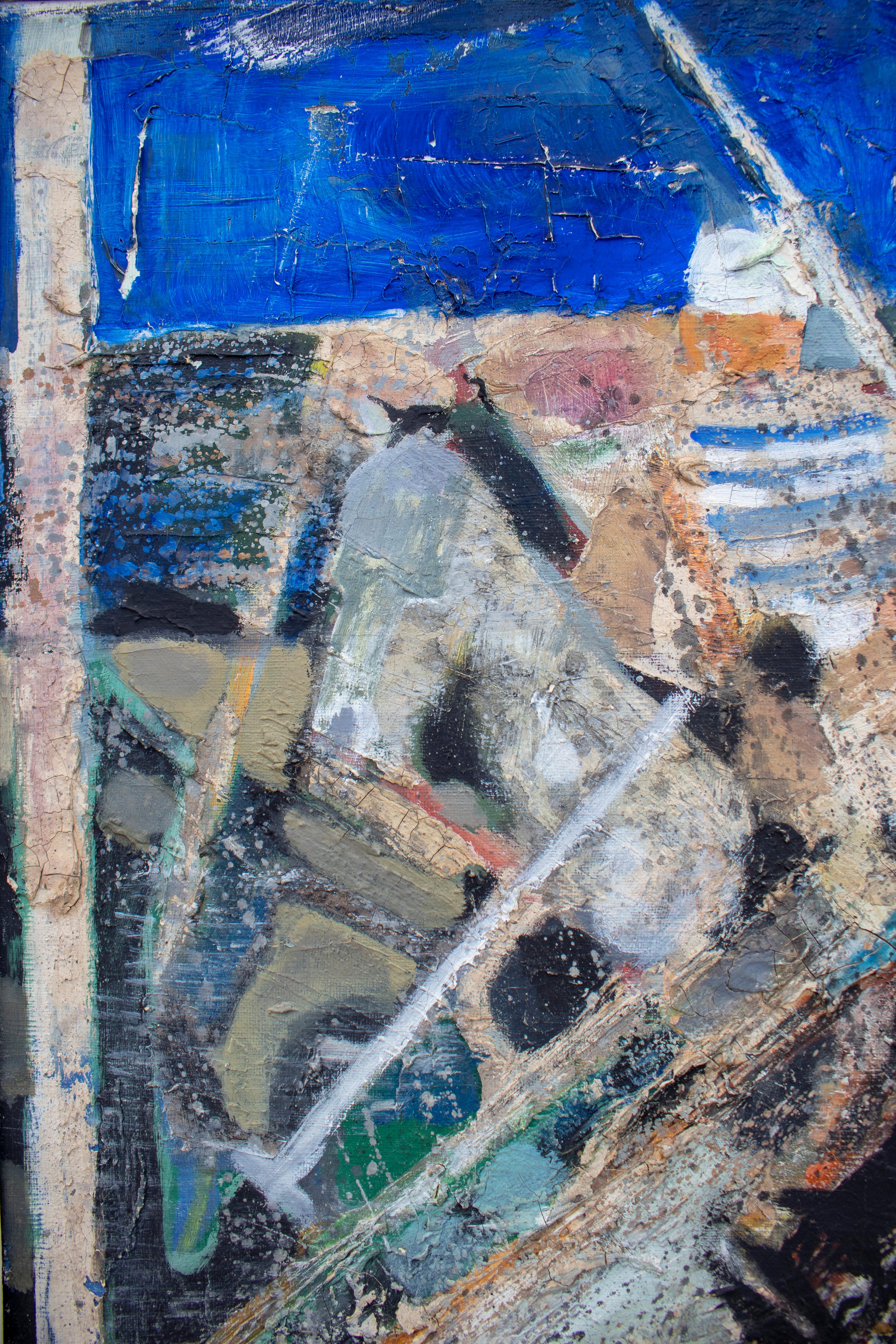 Signed polo players abstract oil on canvas painting.

Dimensions with frame: 72 x 83 x 3.5cm.
  