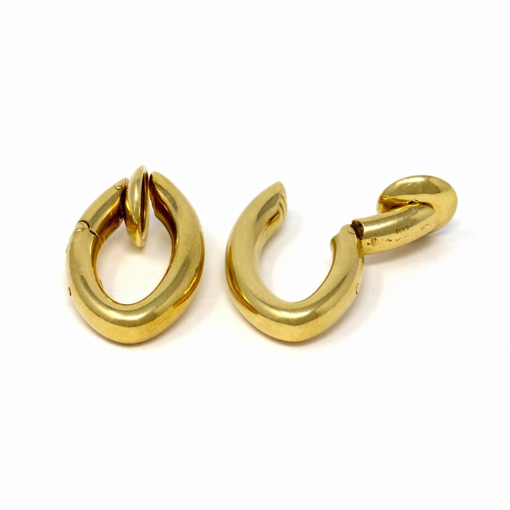 Modern Pomellato Gold Hoop Clip-On Earrings in 18 Karat Yellow Gold