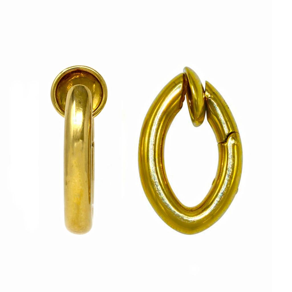 Pomellato Gold Hoop Clip-On Earrings in 18 Karat Yellow Gold 2