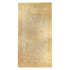Signed Pontremoli Vintage English Palace Rug, Gold with Medallion - Rug & Kilim