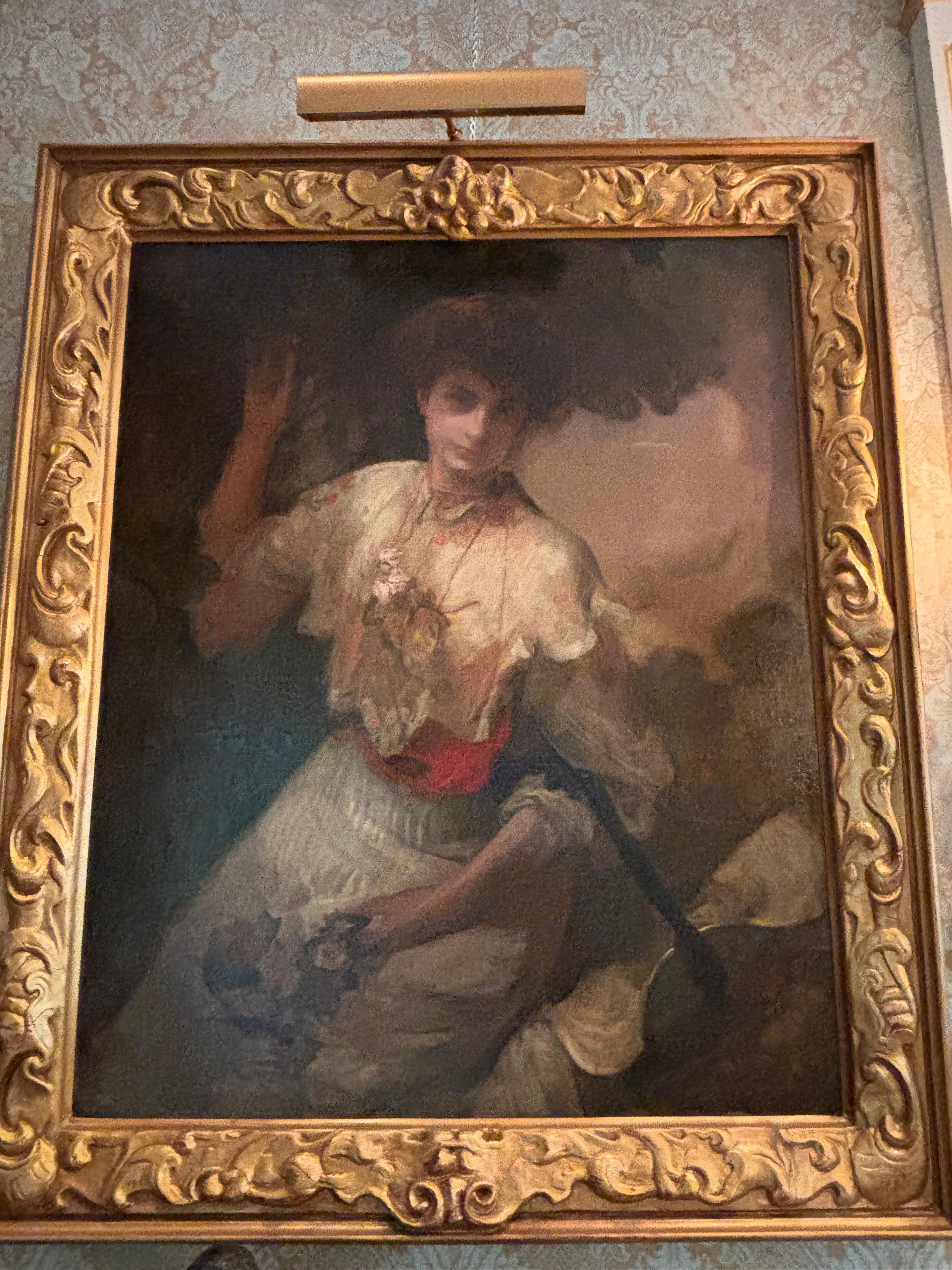 Dipinto Ritratto firmato di una signora aristocratica dell'artista vittoriano Laurence Koe in vendita