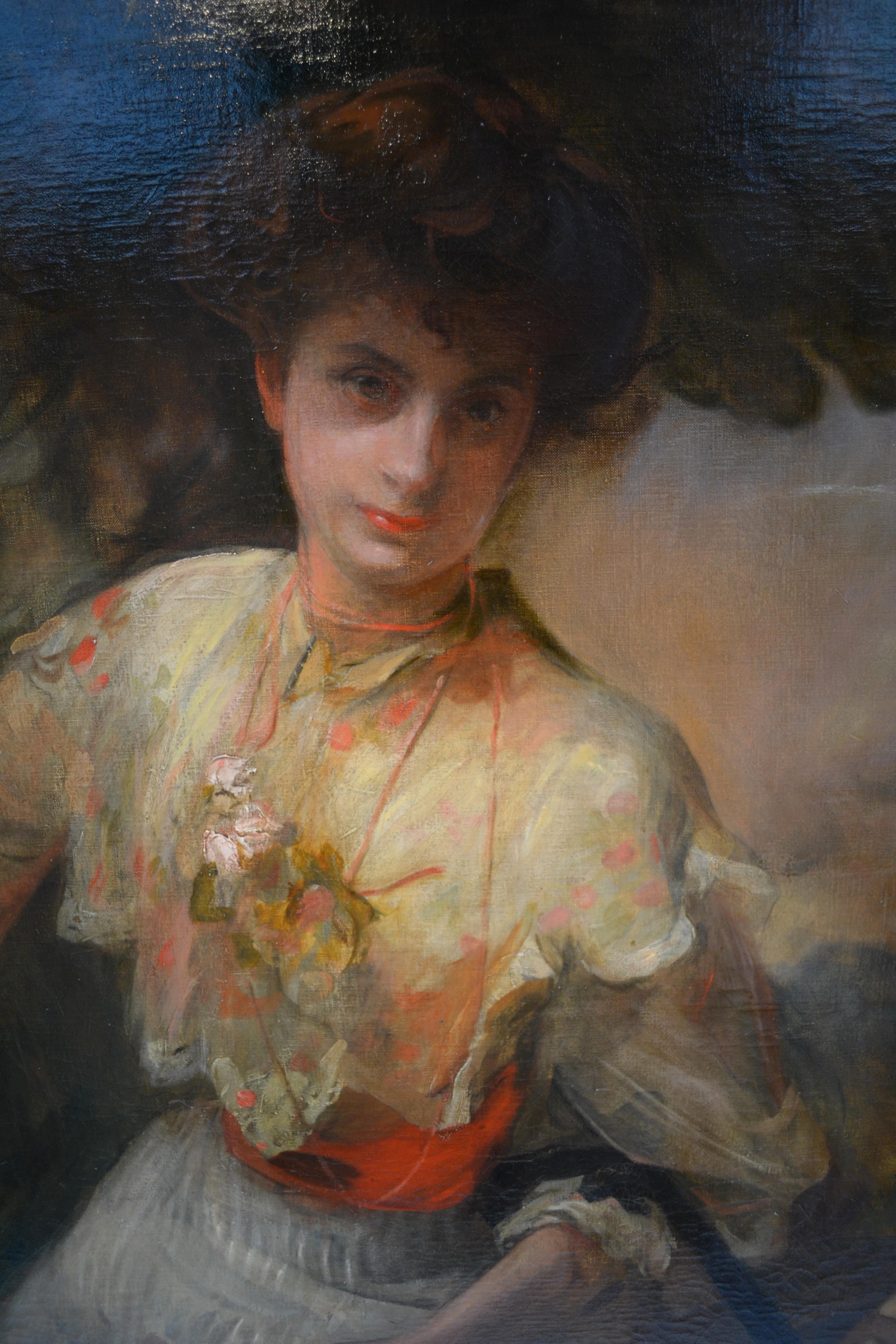 Signiertes Porträt einer aristokratischen Dame von der viktorianischen Künstlerin Laurence Koe (Englisch) im Angebot