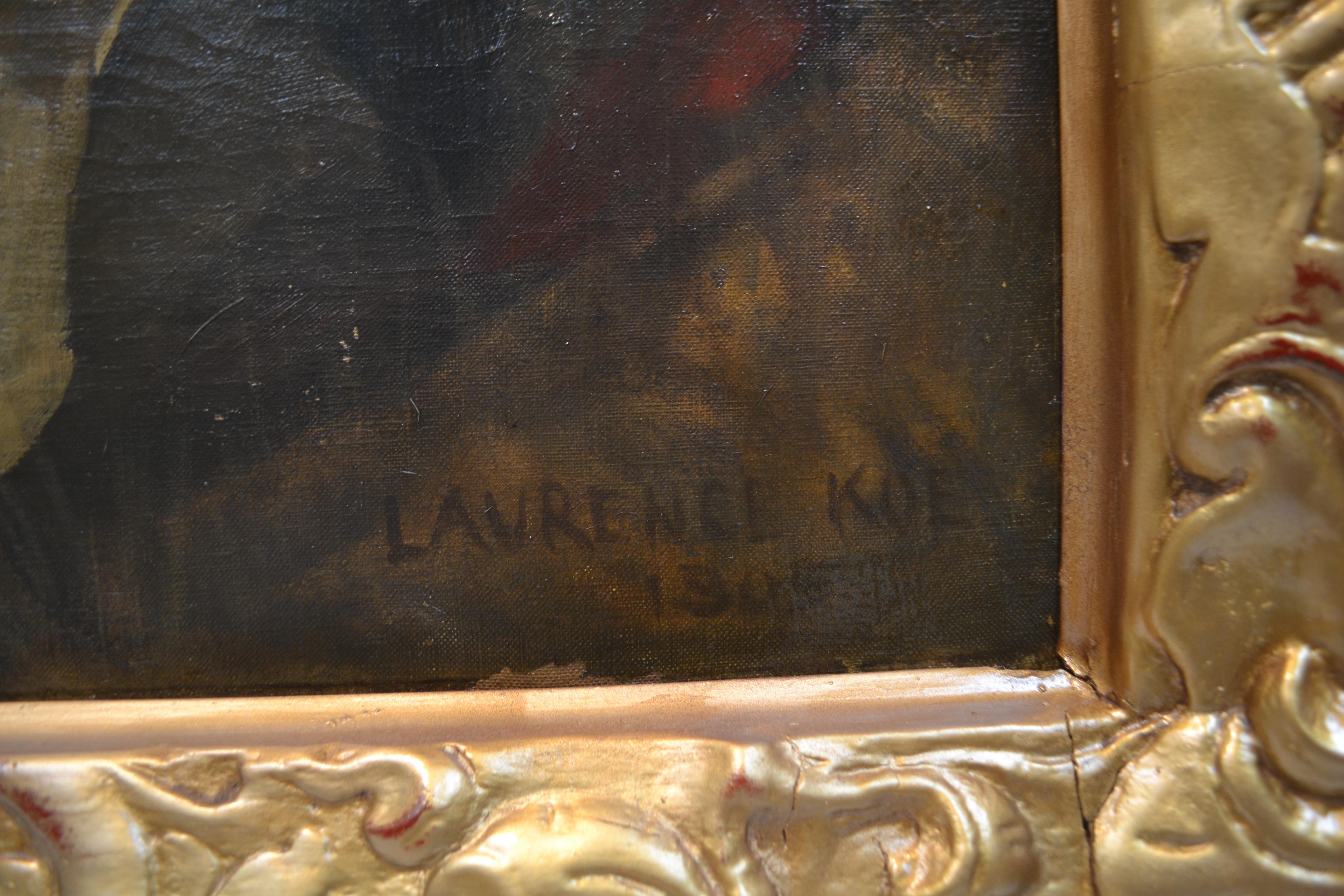 Painted Signed Portrait of an Aristocratic Lady by English Victorian Artist Laurence Koe For Sale