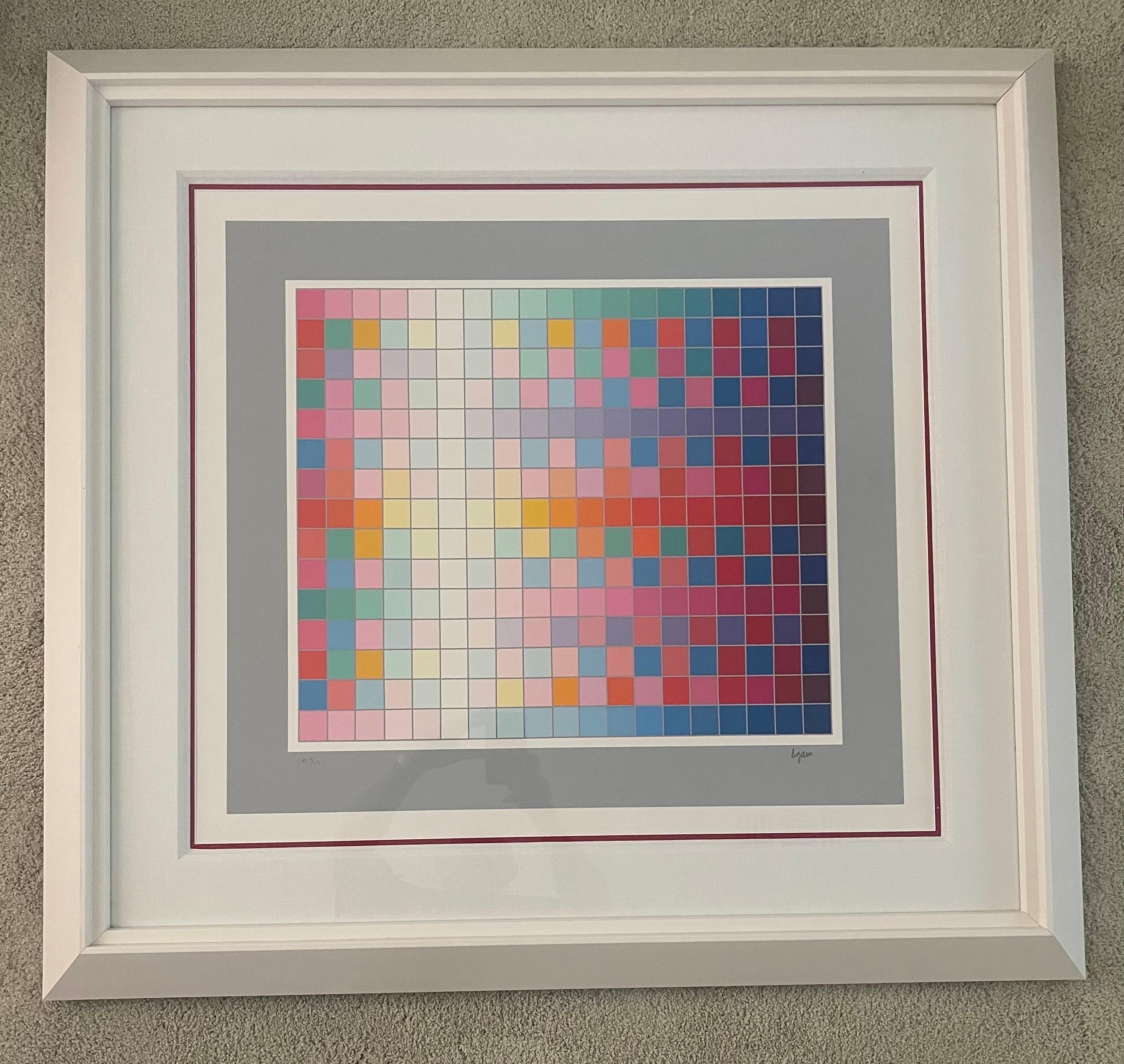 Spectacular signed limited edition post-modern geometric serigraph entitled 