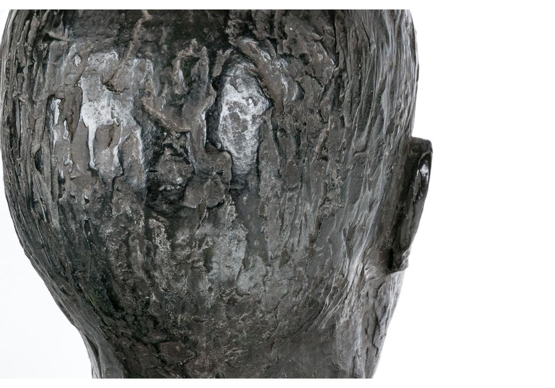Signed Pottery Bust Of President Eisenhower For Sale 8